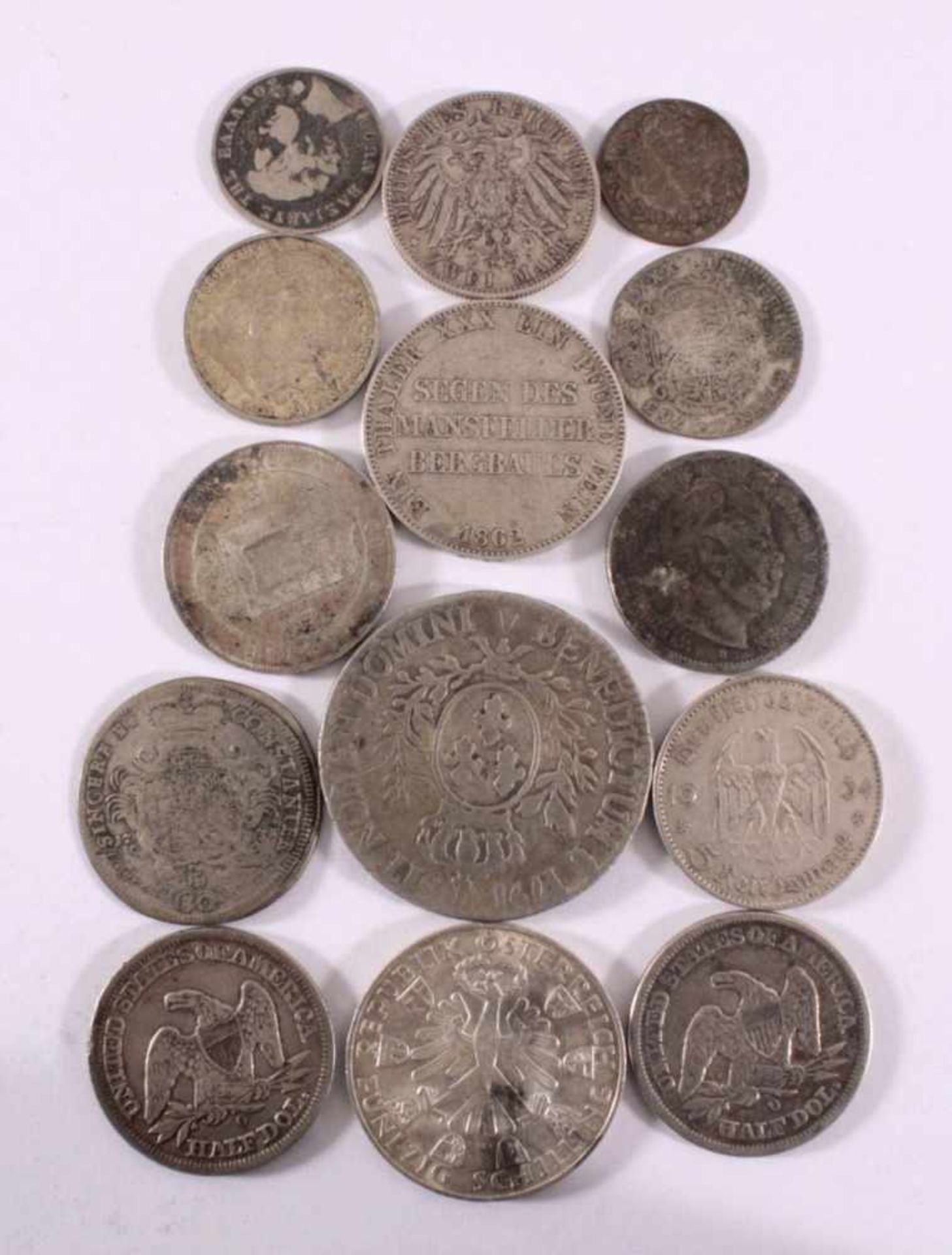 Kleine Münz-Sammlung2x Half Dollar von 1855 und 1857.1x 1 Ecu Frankreich König Ludwig 1774-1792, - Bild 2 aus 2