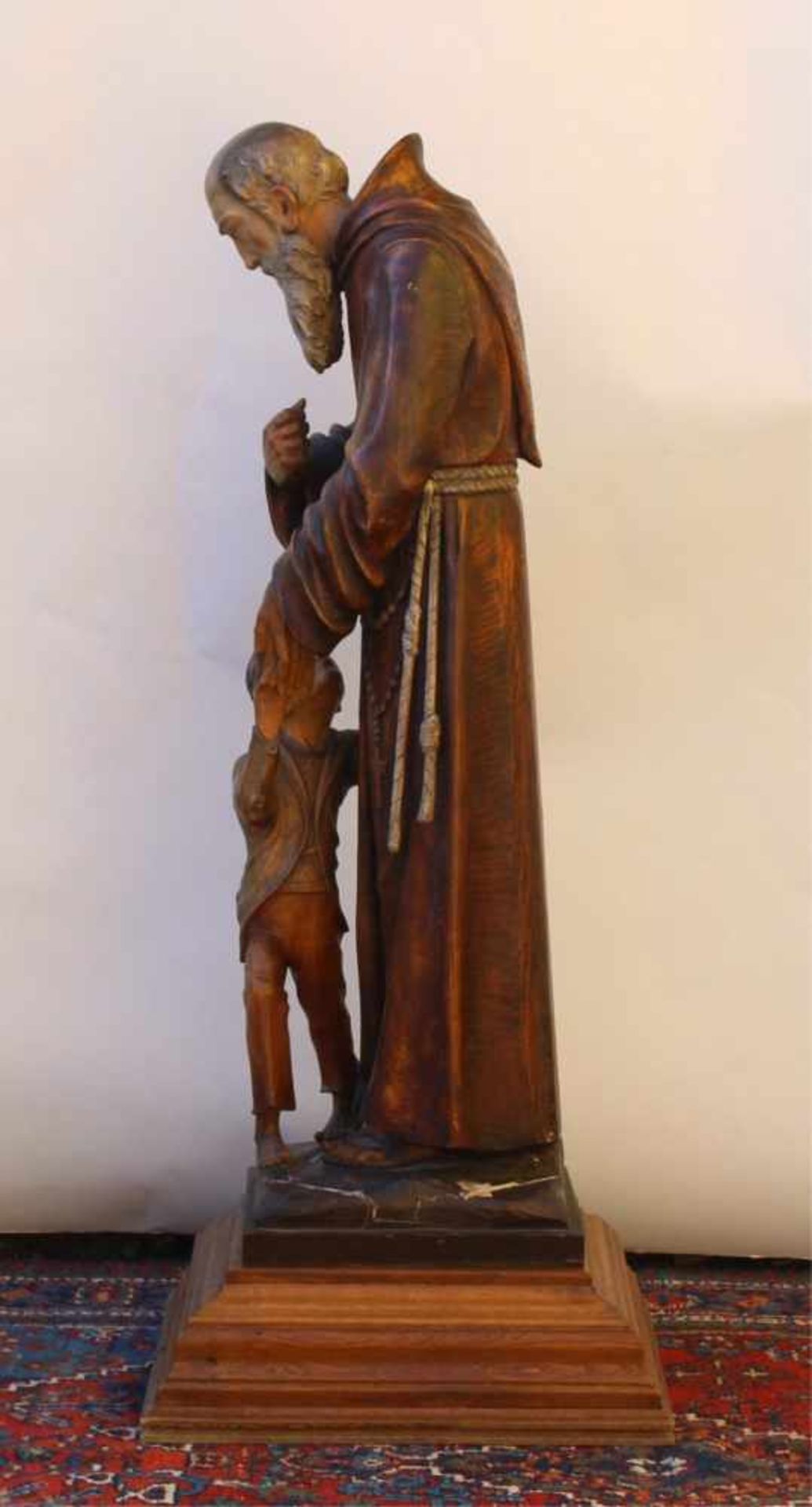 Skulptur, heiliger Bruder Konrad mit KindHolz geschnitzt und farbig gefasst, auf - Bild 5 aus 11
