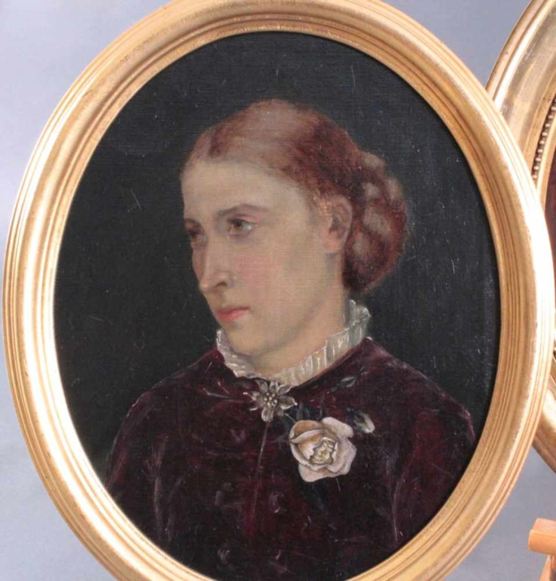 Clara Behaghel. Geb. Zöller (1866 Erlangen - 1924 München)Öl/Leinwand, "Damen Portrait". Stück der - Bild 2 aus 7