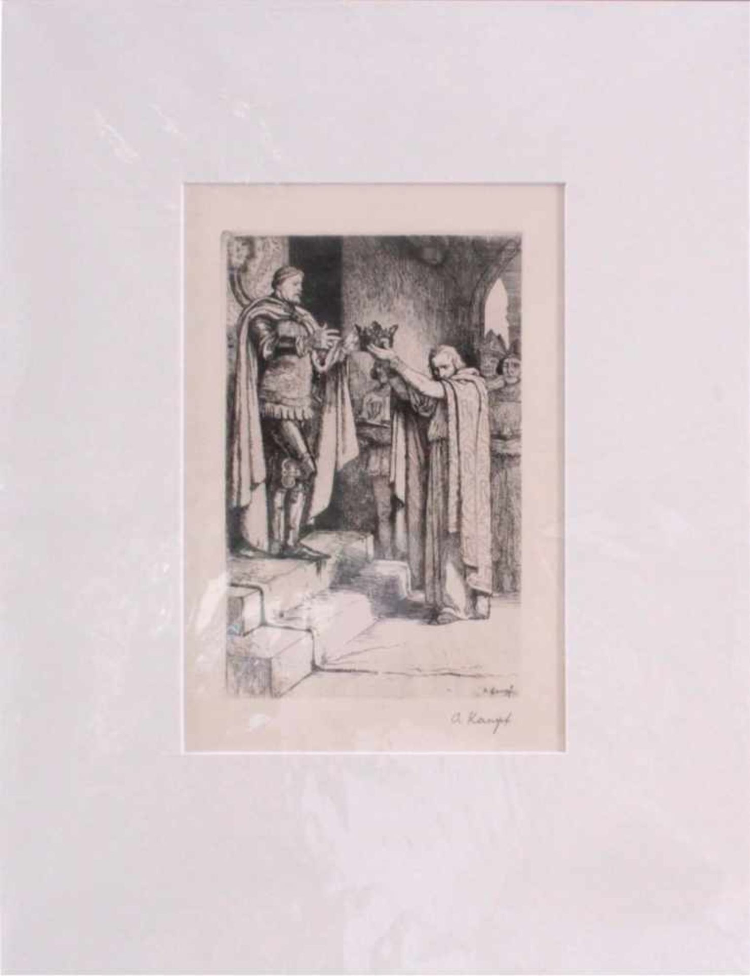 Arthur Kampf (Aachen 1864-1950 Castrop- Rauxel)Richard II. Szene zu Shakespears Werk. Radierung um - Bild 2 aus 3