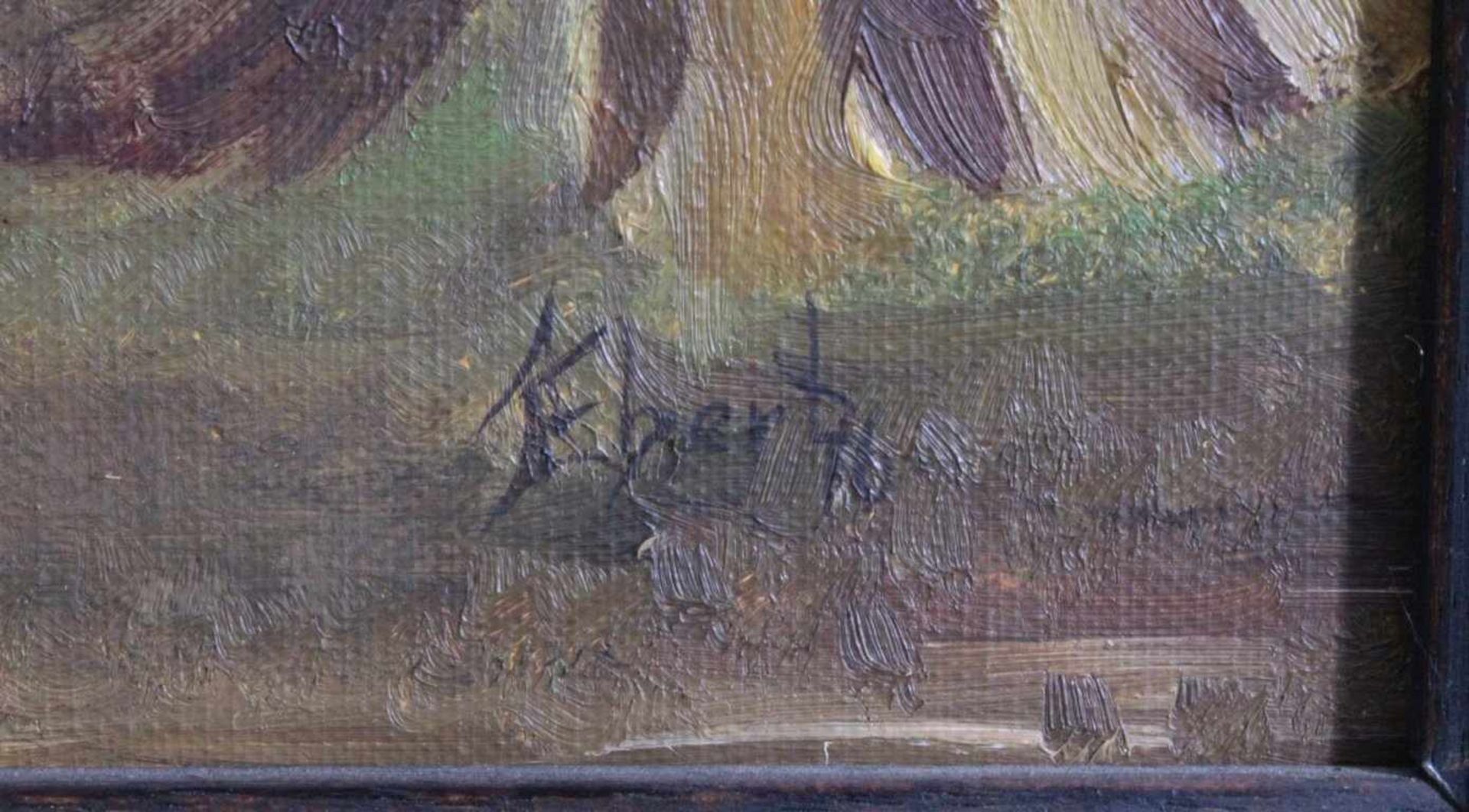 Ebert A.Paar Ölgemälde auf Leinwand, unten rechts signiert unddatiert, "Winterliche Ansicht" - Bild 4 aus 7