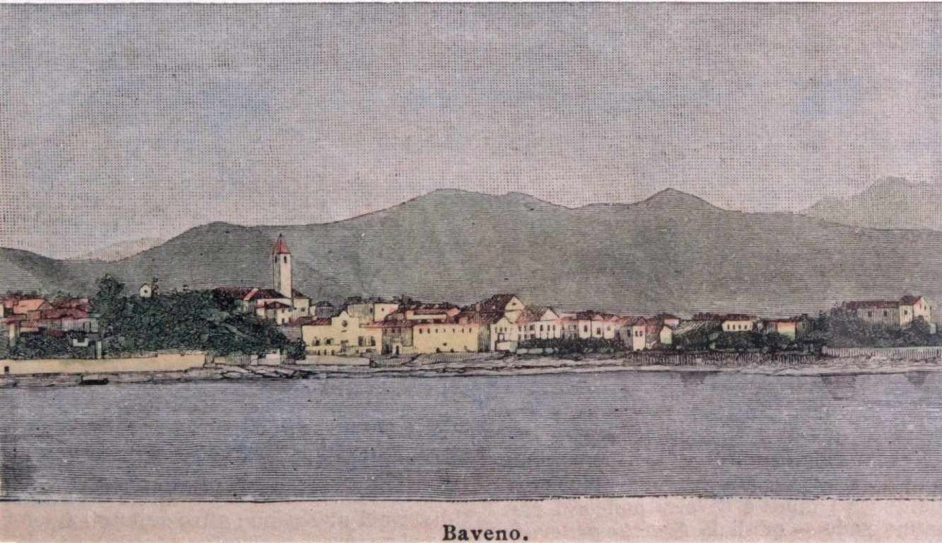 Sechs kolorierte LithographienStädteansichten in und rundum Laggo Maggiore. Laveno, Lesa, - Bild 4 aus 7