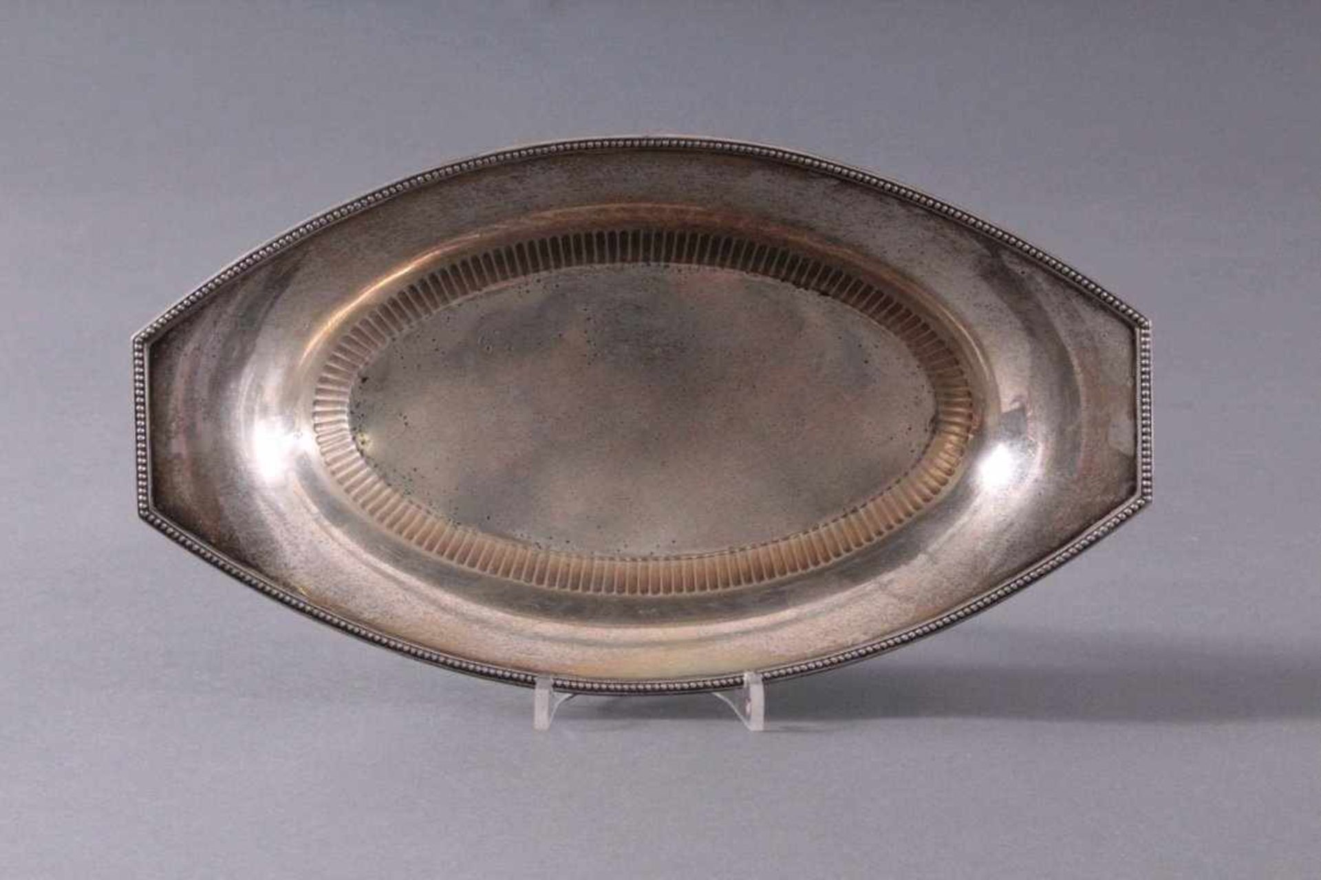 Ovale Anbietschale Friedrich Lodholz FreiburgGroßherzoglicher Hofjuwelier, 800er Silber, ovale