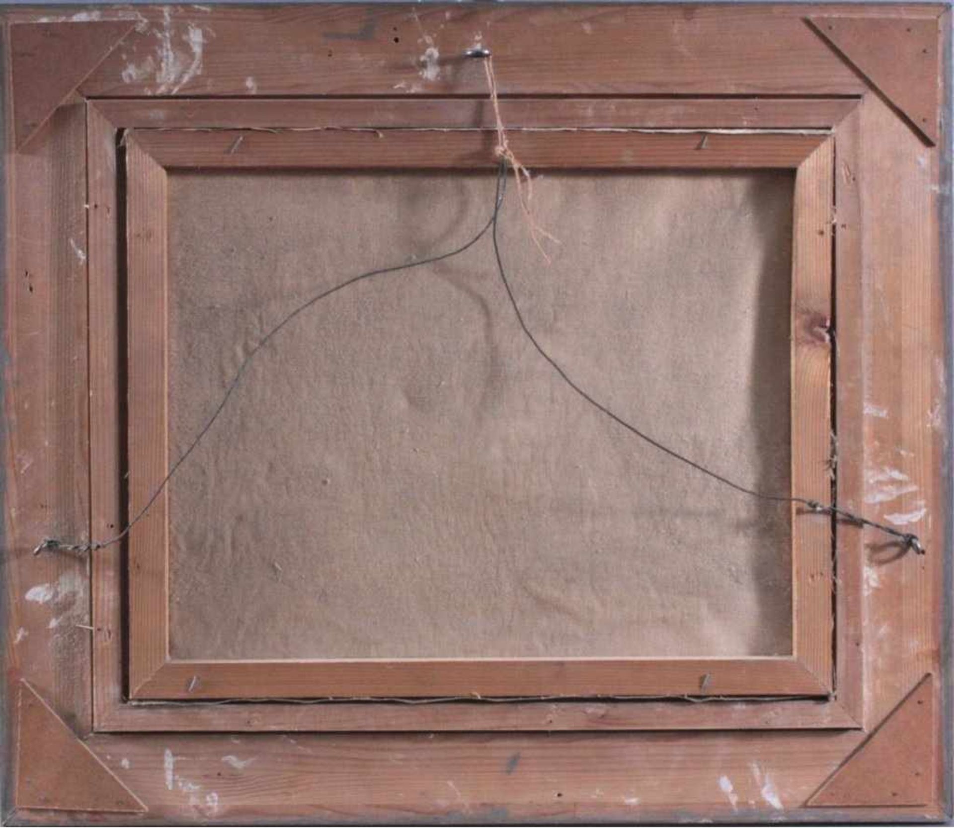 Unbekannter Künstler, "Bauerngehöft am Bach"Öl/Leinwand, unsigniert, ca. 40 x 50 cm. Gerahmt. - Bild 3 aus 3