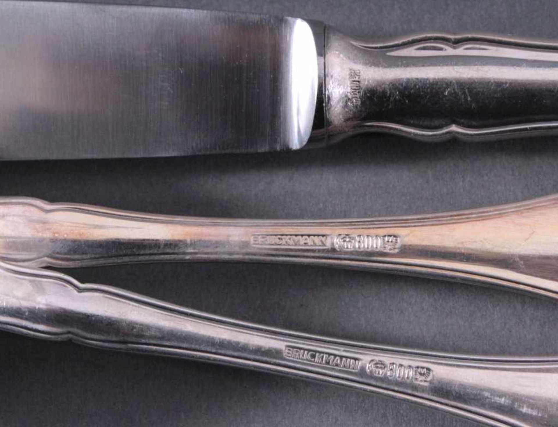 Silbernes Essbesteck für 6 Personen, Bruckmann, 800er Silber42-teilig, insg. 1700 g ohne Messer - Bild 3 aus 3