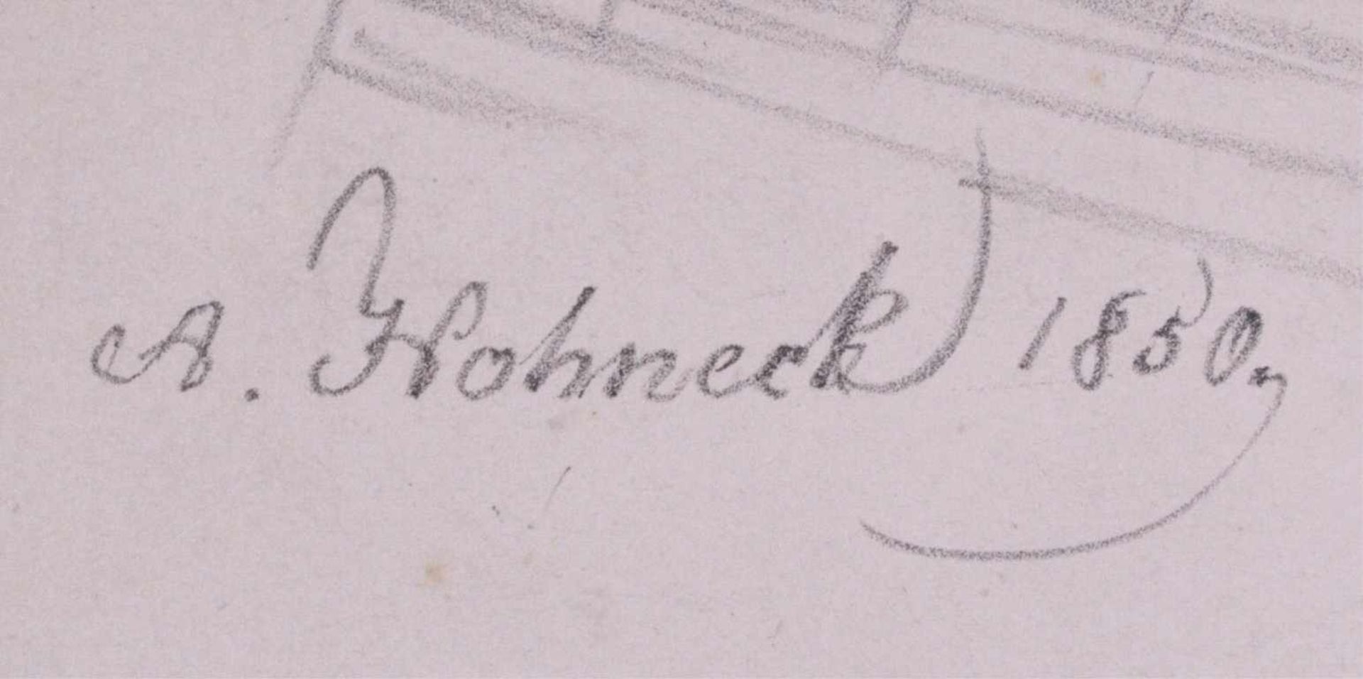 Adolf Honeck 1812-1879Grafikmappe mit 5 Grafiken, 1 Grafik in der Platte signiertund datiert 1850, - Image 5 of 5