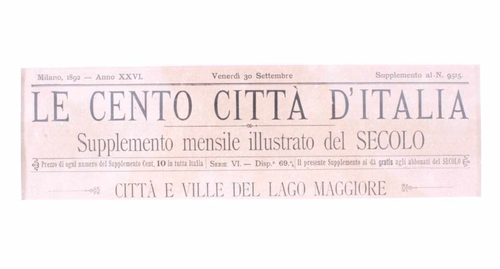 Grafiken Konvolut. Italienische Städte-Ansichten10 Stück und ein Zeitungsaussschnitt von 1892. - Bild 8 aus 12