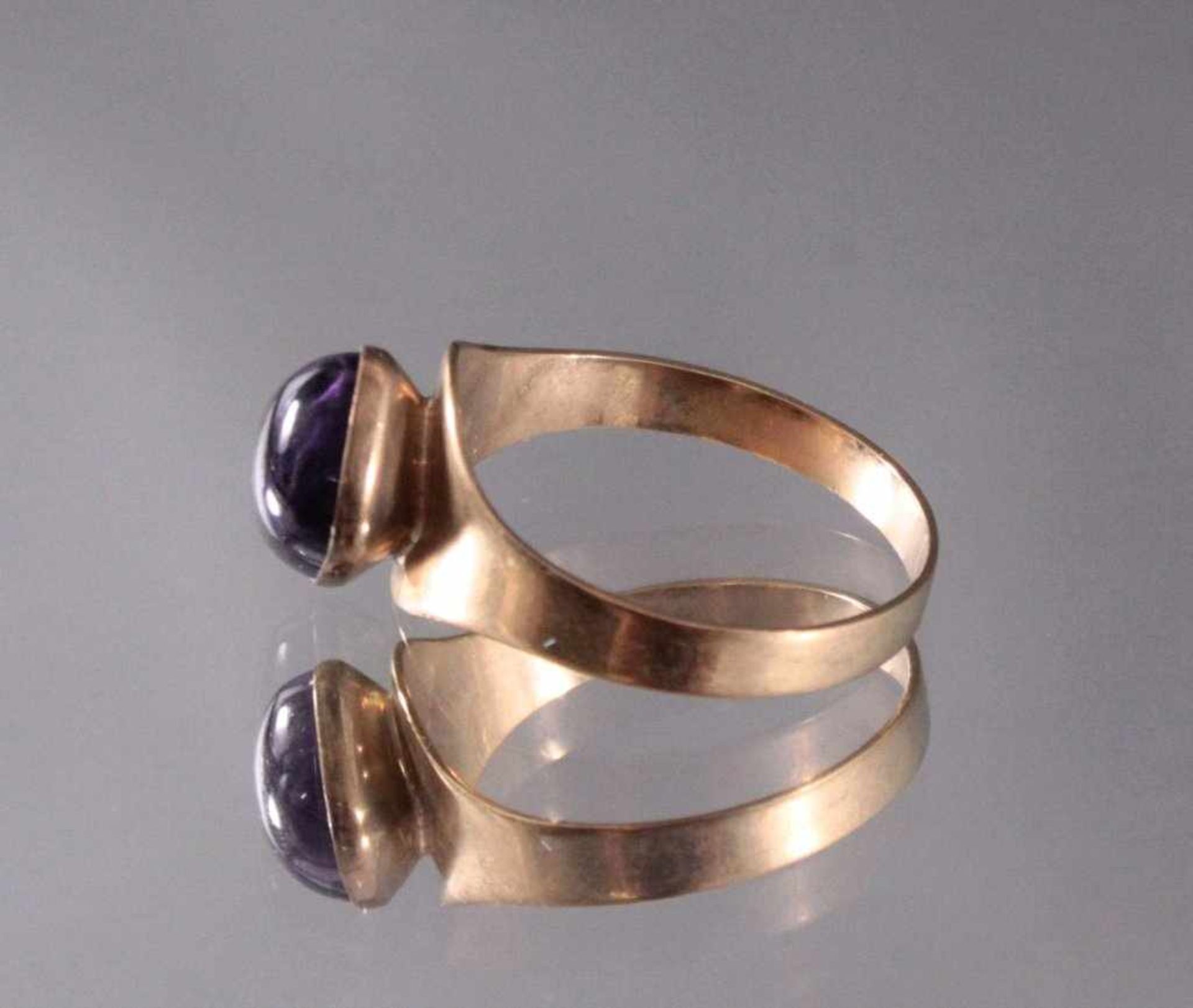 Damenring 8 Karat Gelbgold mit AmethystRG. 59, 2,4 g - Bild 2 aus 3