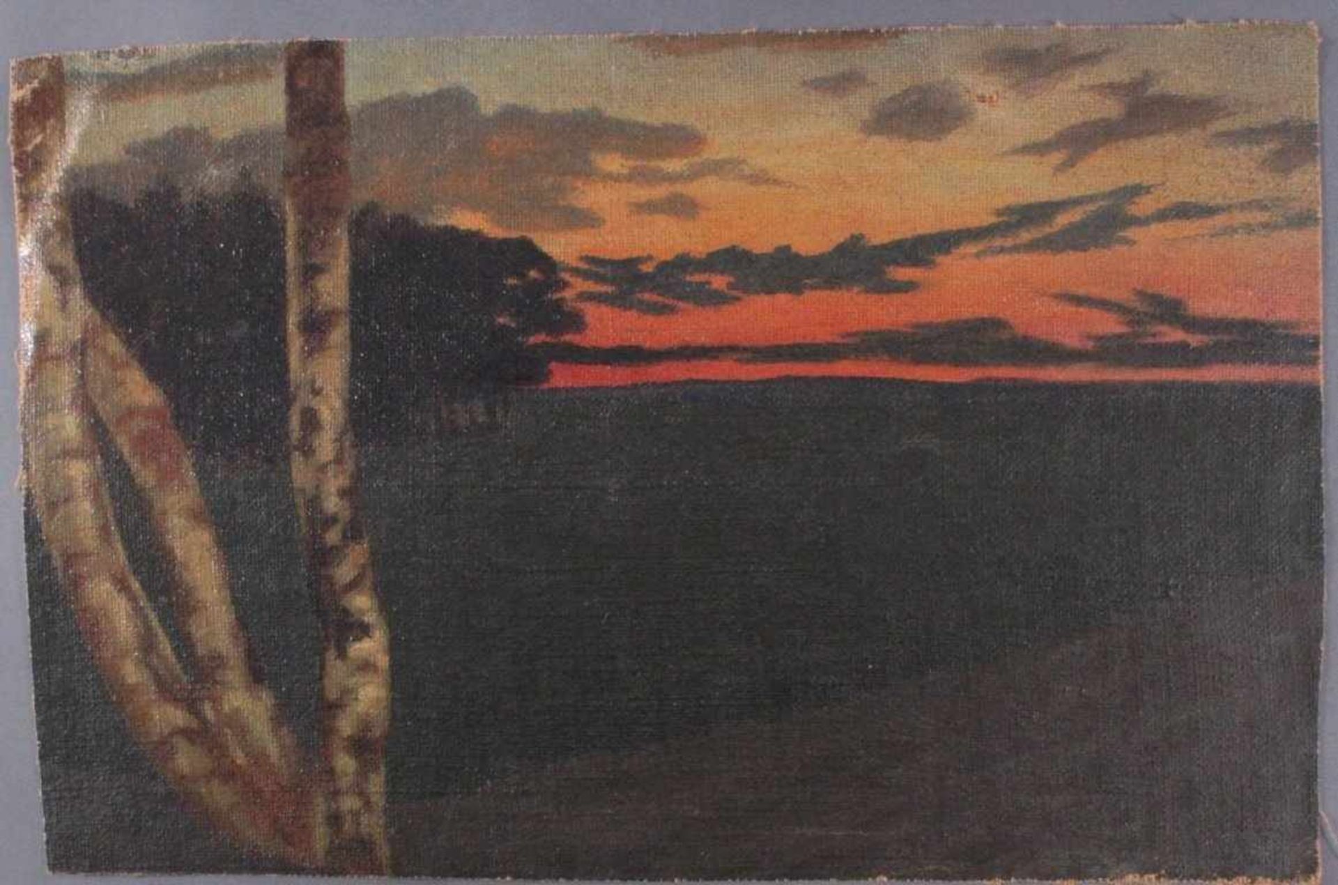 Fünf Gemälde des 19./20. JahrhundertsLandschafts-Ansichten. Unbekannter Künstler, Öl aufHolz/ - Bild 4 aus 6