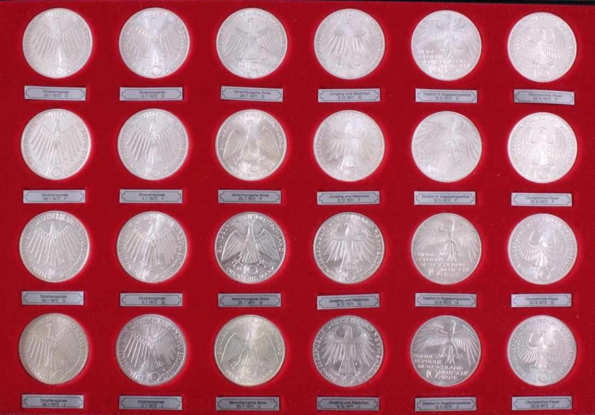 72 10-DM Münzenin 3 Ka-Be Münzschubern, inklusive Olympia komplett, 750Jahre Berlin etc. Zustand - Bild 6 aus 7