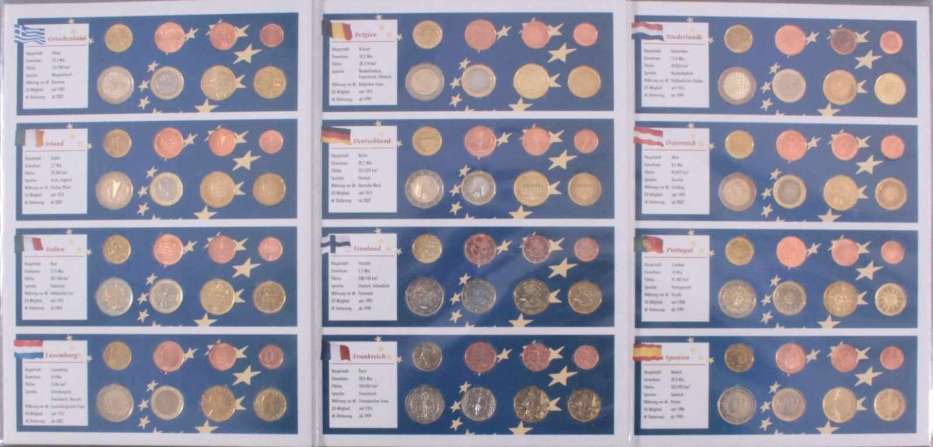 Der Euro 2002, alle 12 Euro Länder12 Kursmünzensätze, in Pappblistern. - Image 2 of 5
