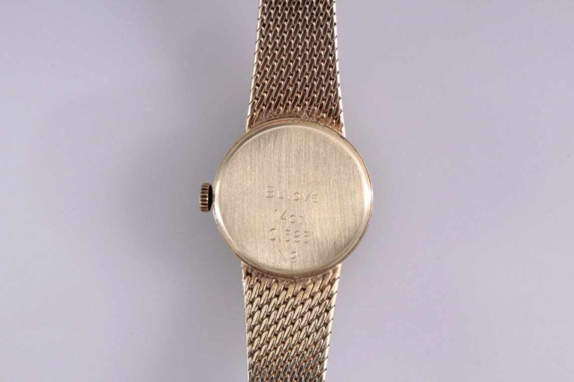 Bulova Damenarmbanduhr 585/000 GGGehäuse und Armband gestempelt, ohne Funktion, ca. 26,3 g - Bild 4 aus 9