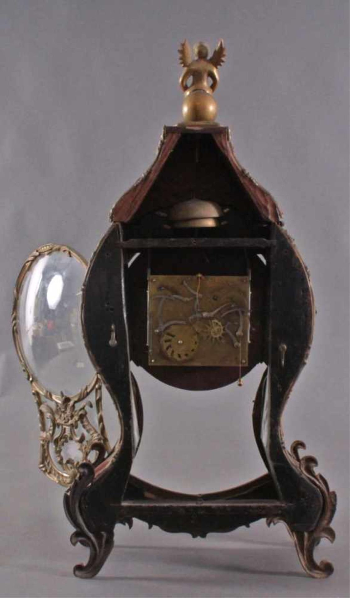 Große Boulle-Pendule mit Sockel, Louis XVEmailzifferblatt mit römisch und arabischen Ziffern, - Bild 3 aus 6