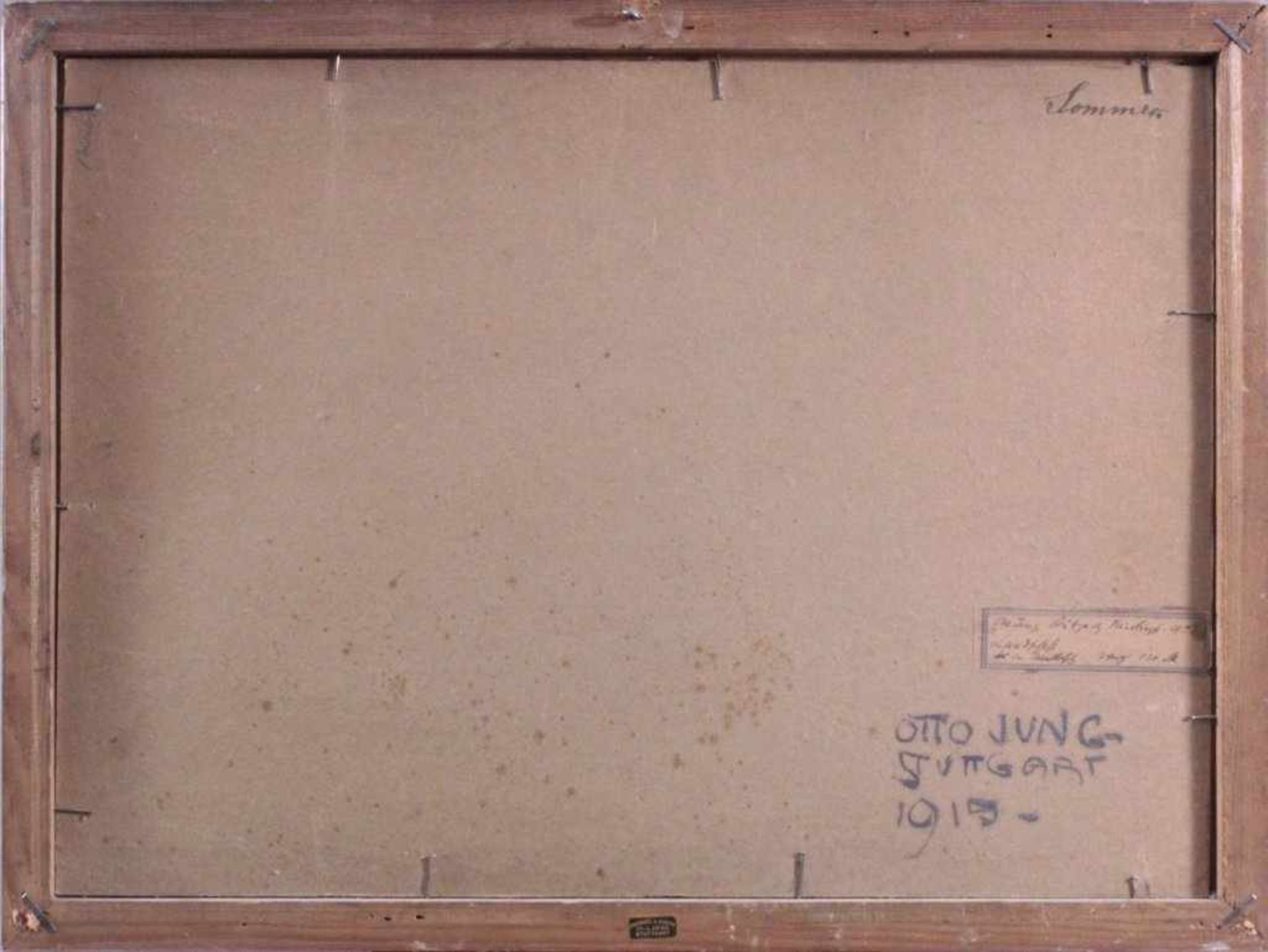 Otto Jung 1867-1966. Sommerliche LandschaftÖl auf Karton gemalt, unten rechts signiert und - Bild 4 aus 5