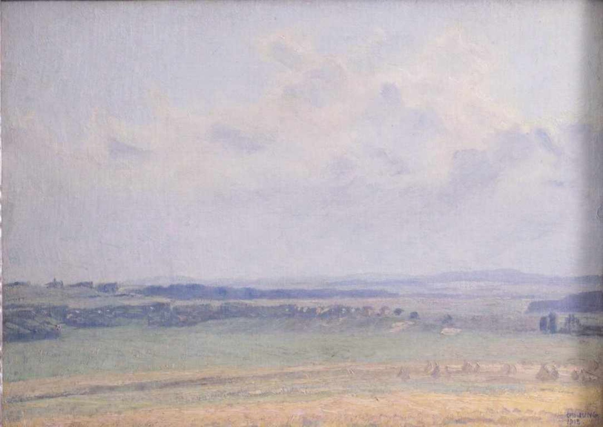 Otto Jung 1867-1966. Sommerliche LandschaftÖl auf Karton gemalt, unten rechts signiert und - Bild 2 aus 5