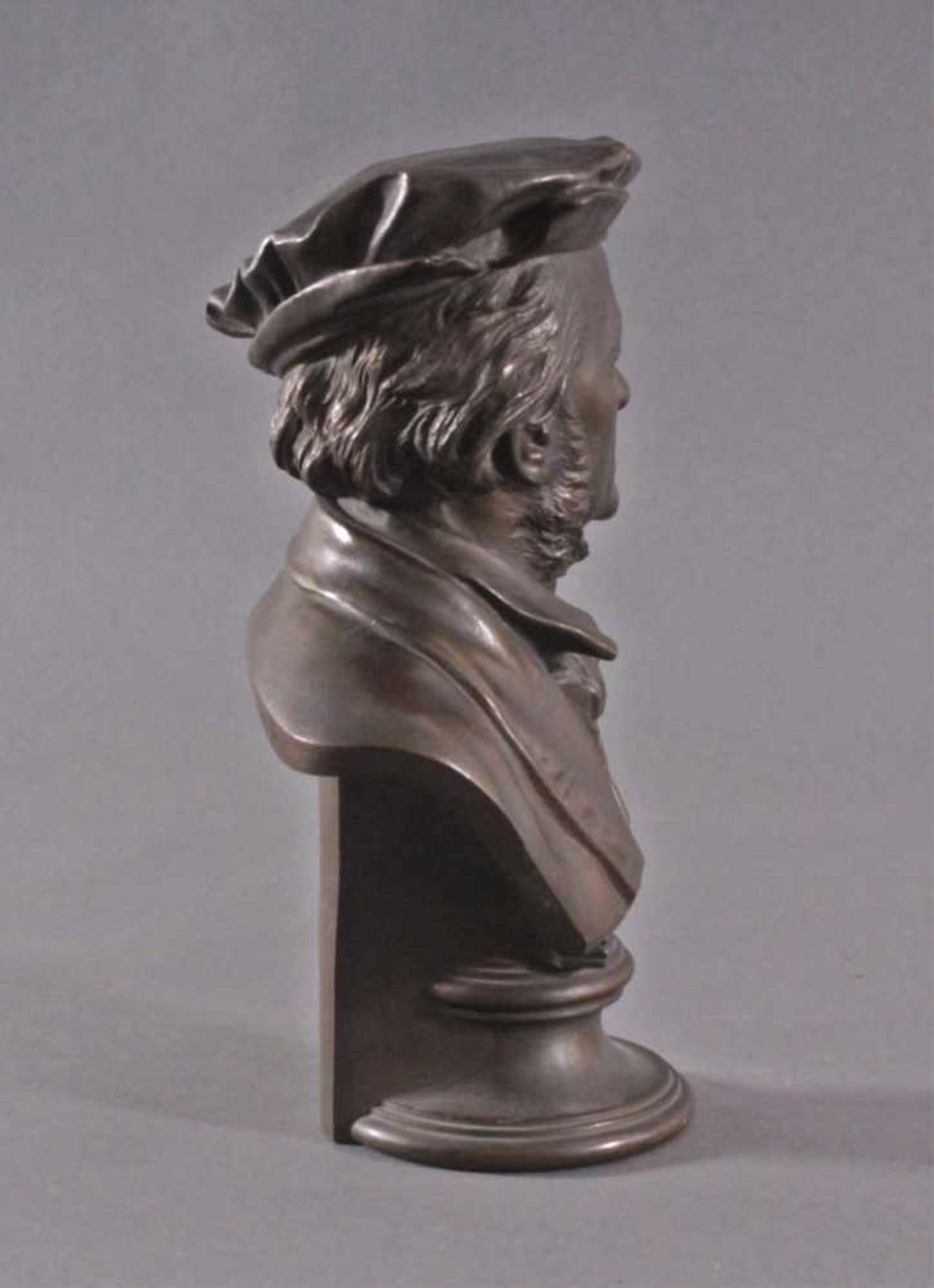 Waldemar Uhlmann (1840 -1896)Bronzeguss, Büste des deutschen Komponisten und DramatikersRichard - Image 4 of 6