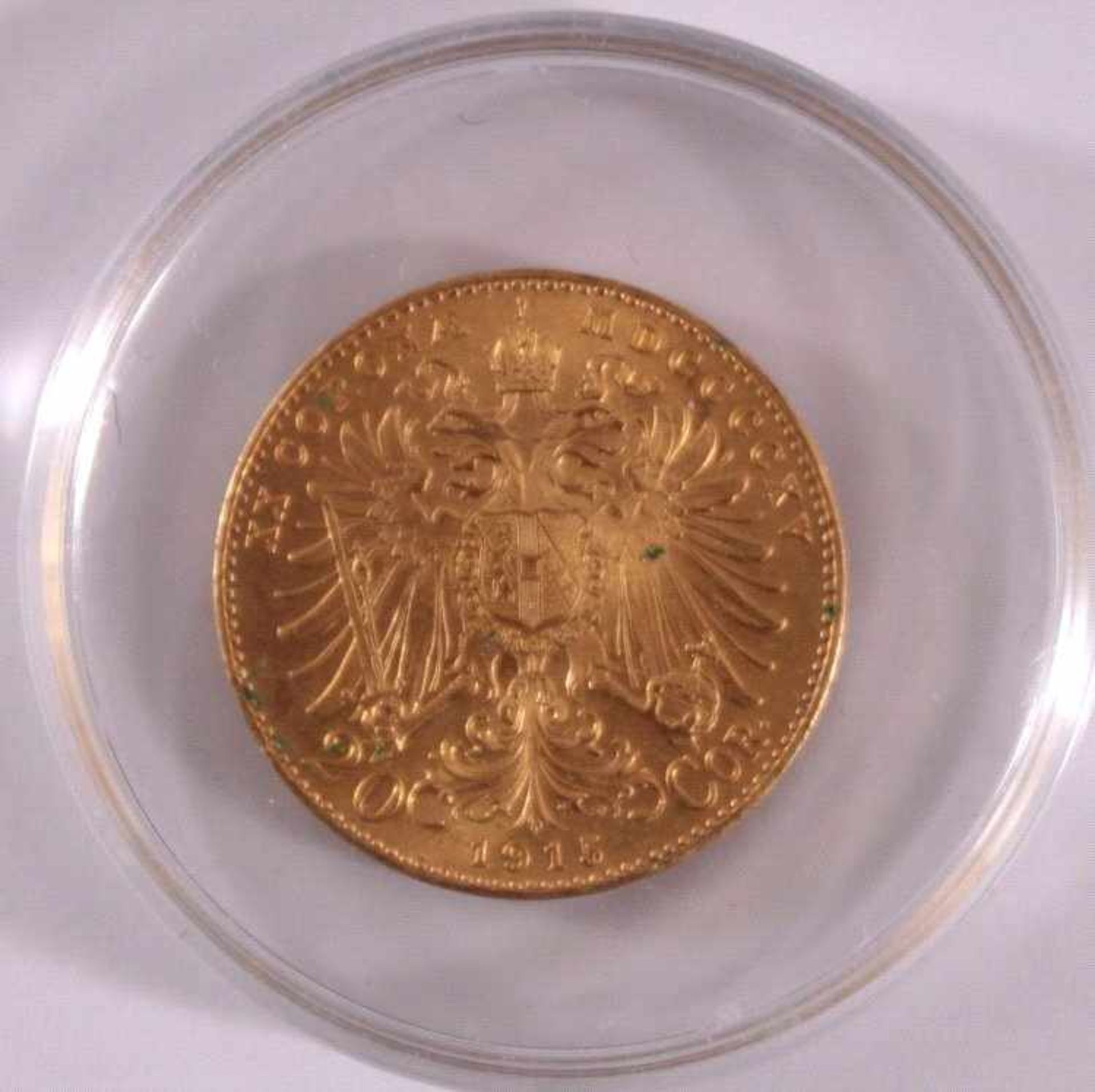 Österreich, 20 Kronen 1915Gewicht ca. 6,7 g, 900/1000 Gelbgold - Bild 2 aus 2