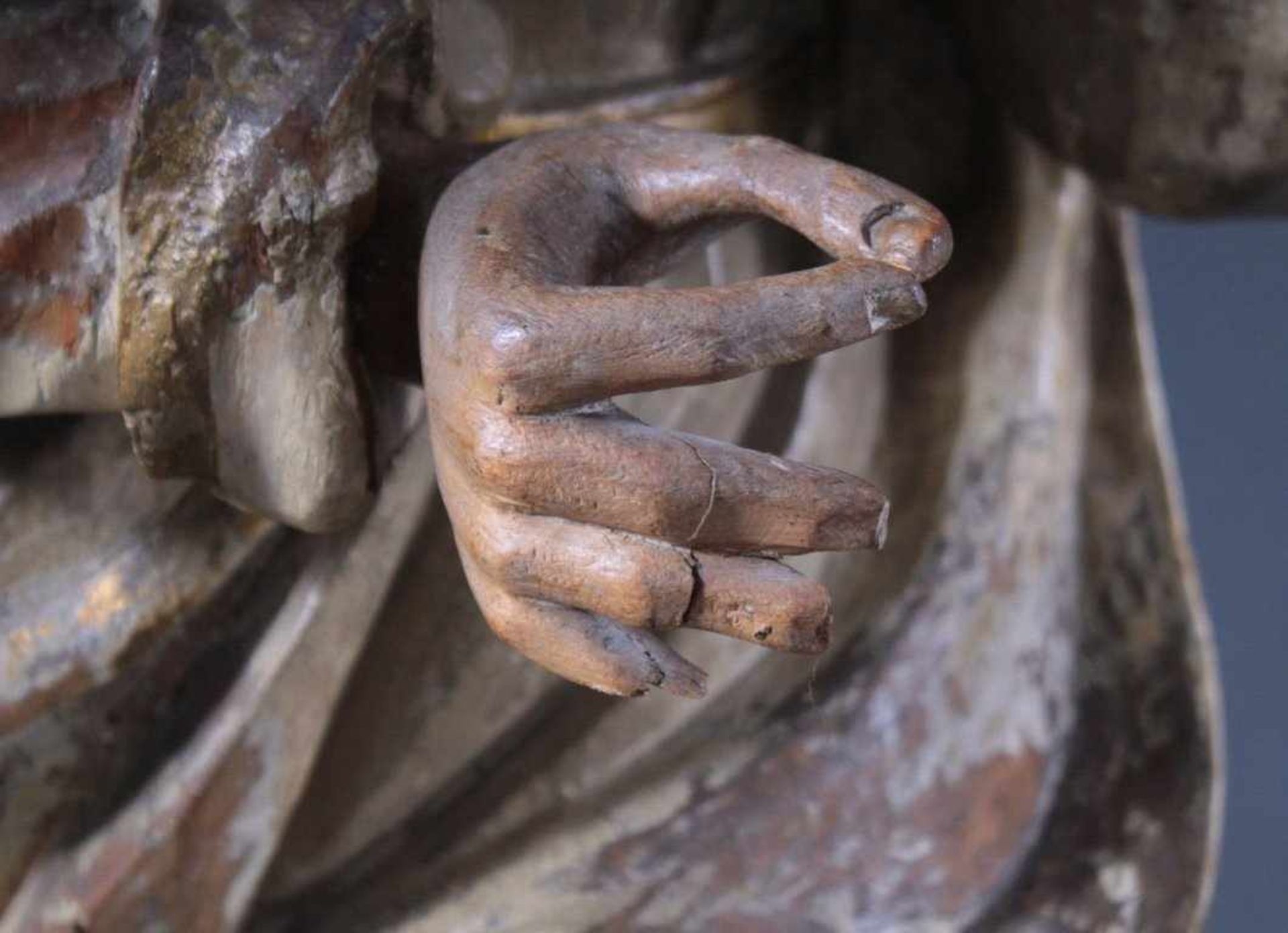 Altar Skulptur des 16./17. Jahrhunderts. Heiliger PaulusFrankreich. Holz geschnitzt, Rückseite - Bild 6 aus 12