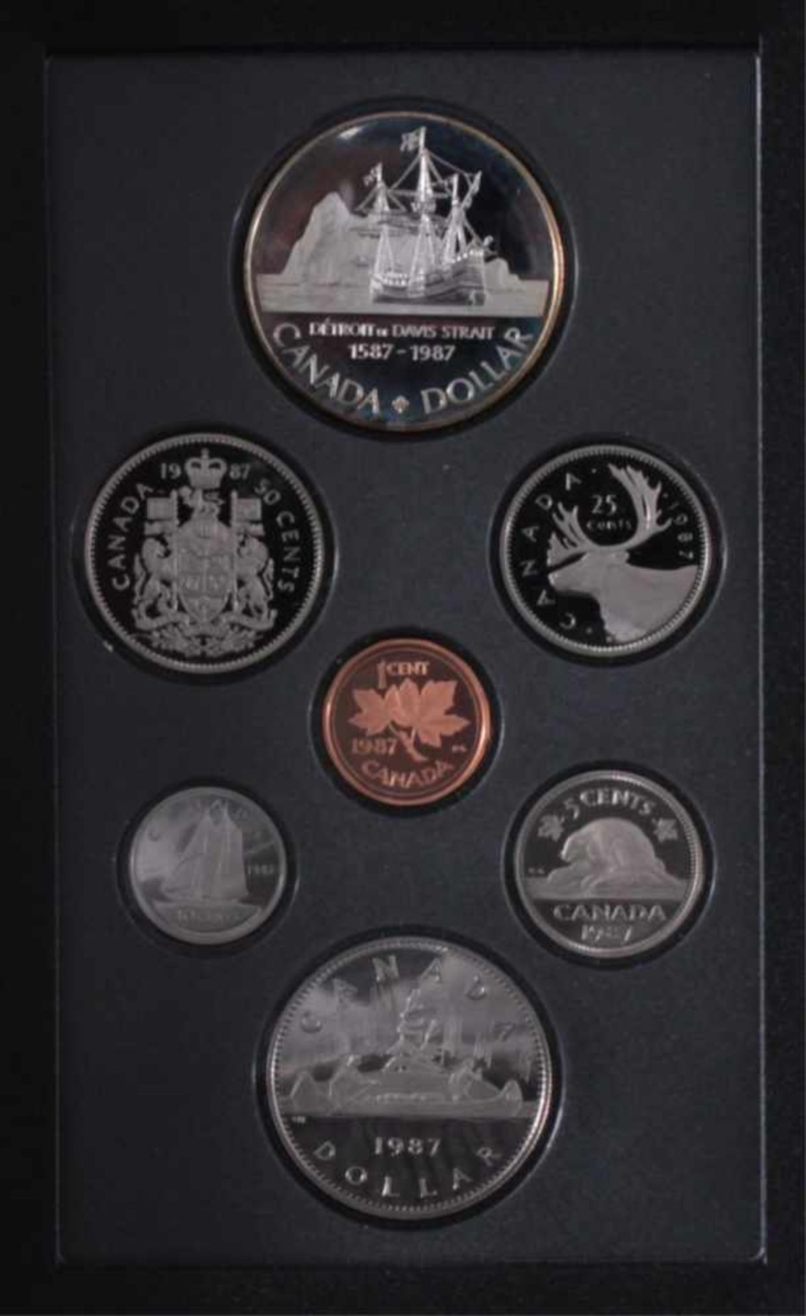 KMS Kanada 1987 PPMit Silberdollar in originaler Verpackung der Royal CanadianMint.