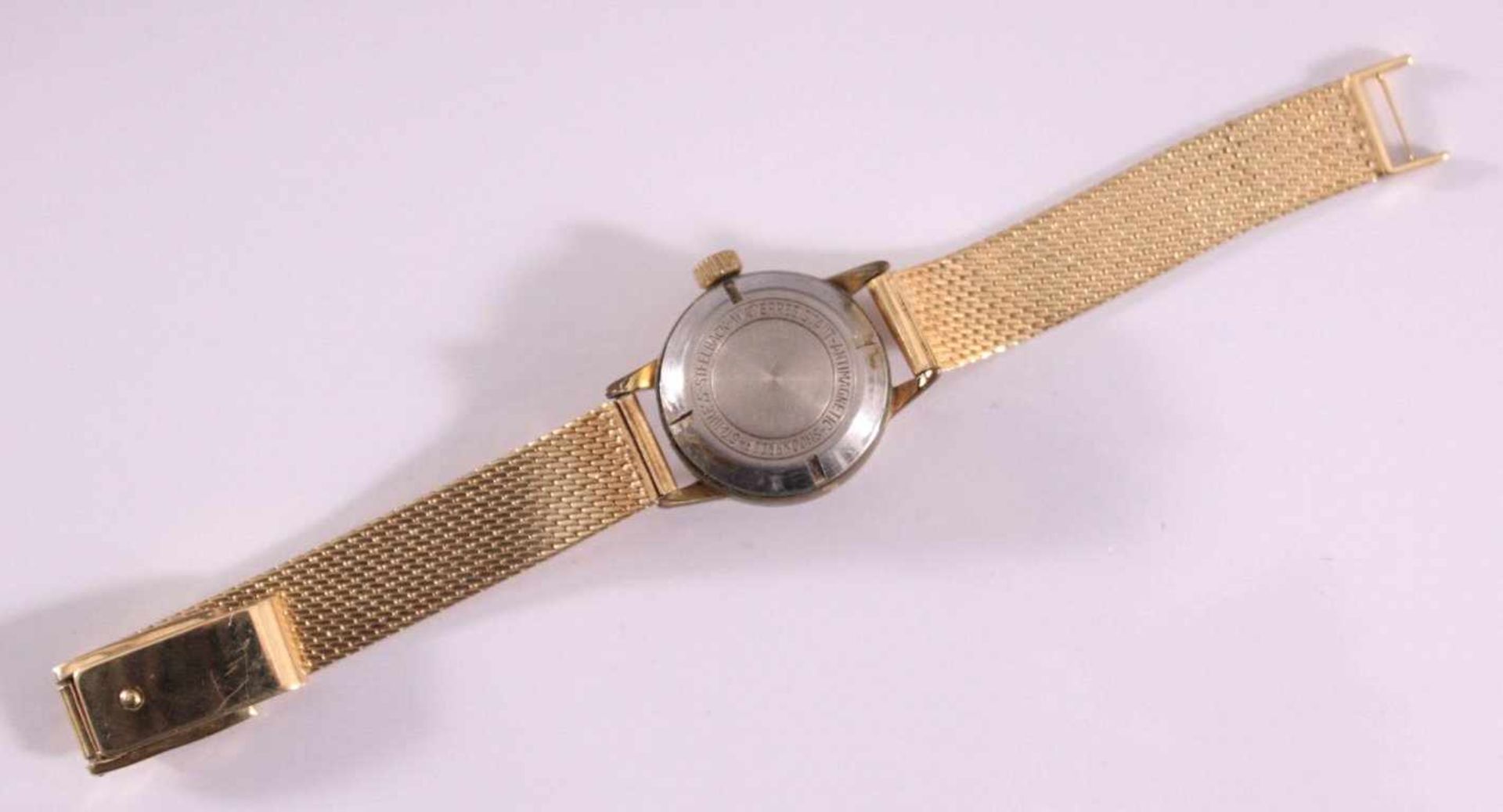 DamenarmbanduhrLondon Incabloc, Uhrwerksgehäuse vergoldet, sehr starkberieben, Funktion geprüft. - Bild 3 aus 6