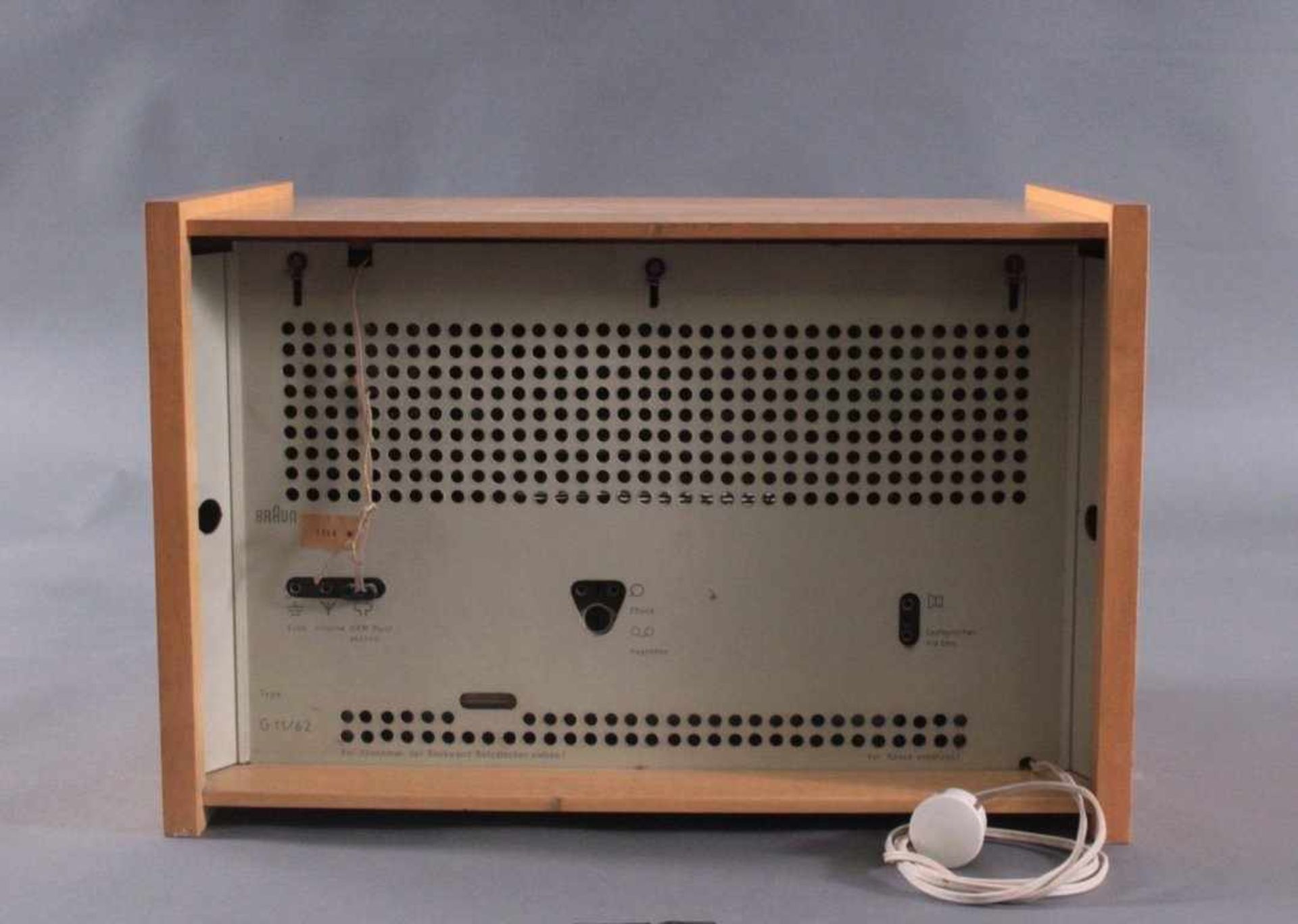 Rundfunkempfänger Braun Type G11/62, Dieter Rams, 1957Radio mit Vakuumröhre von Dieter Rams für - Bild 3 aus 3