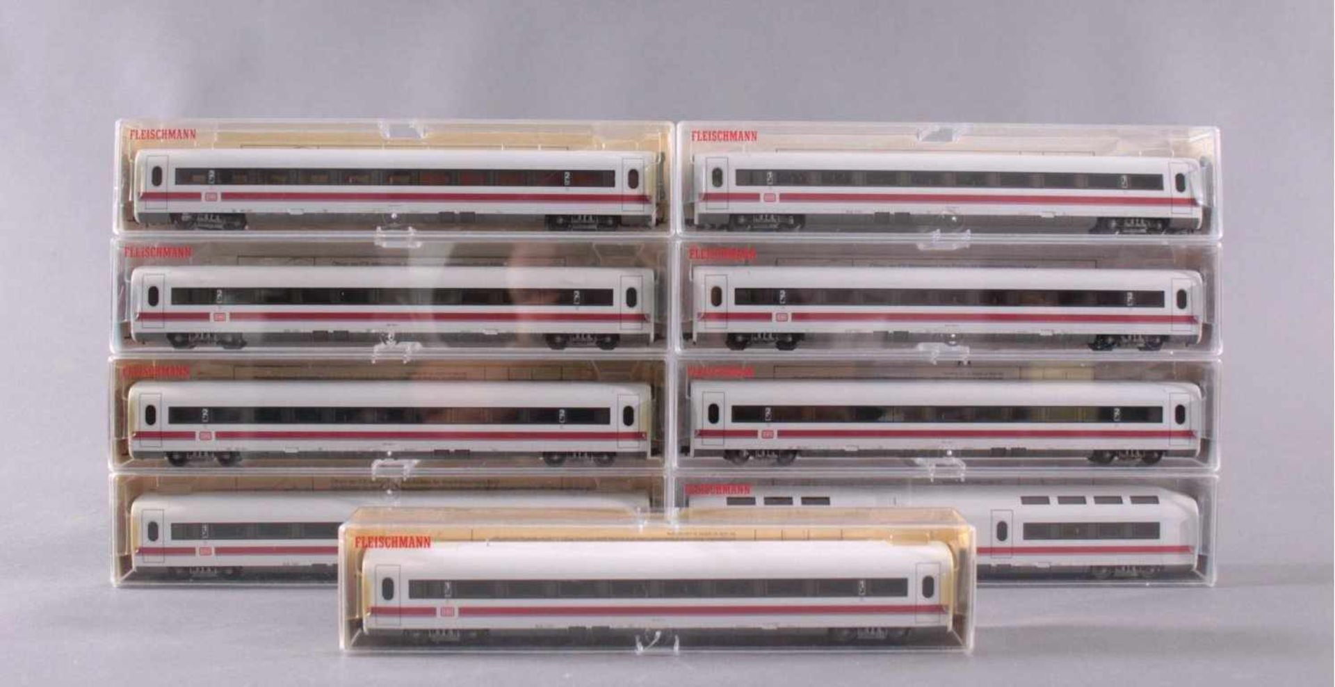 Fleischmann H0 Wagenset ICE in OVPModellnummern der Waggons 4446, 4447, 4443, 4442, 4448,4449, 4445,