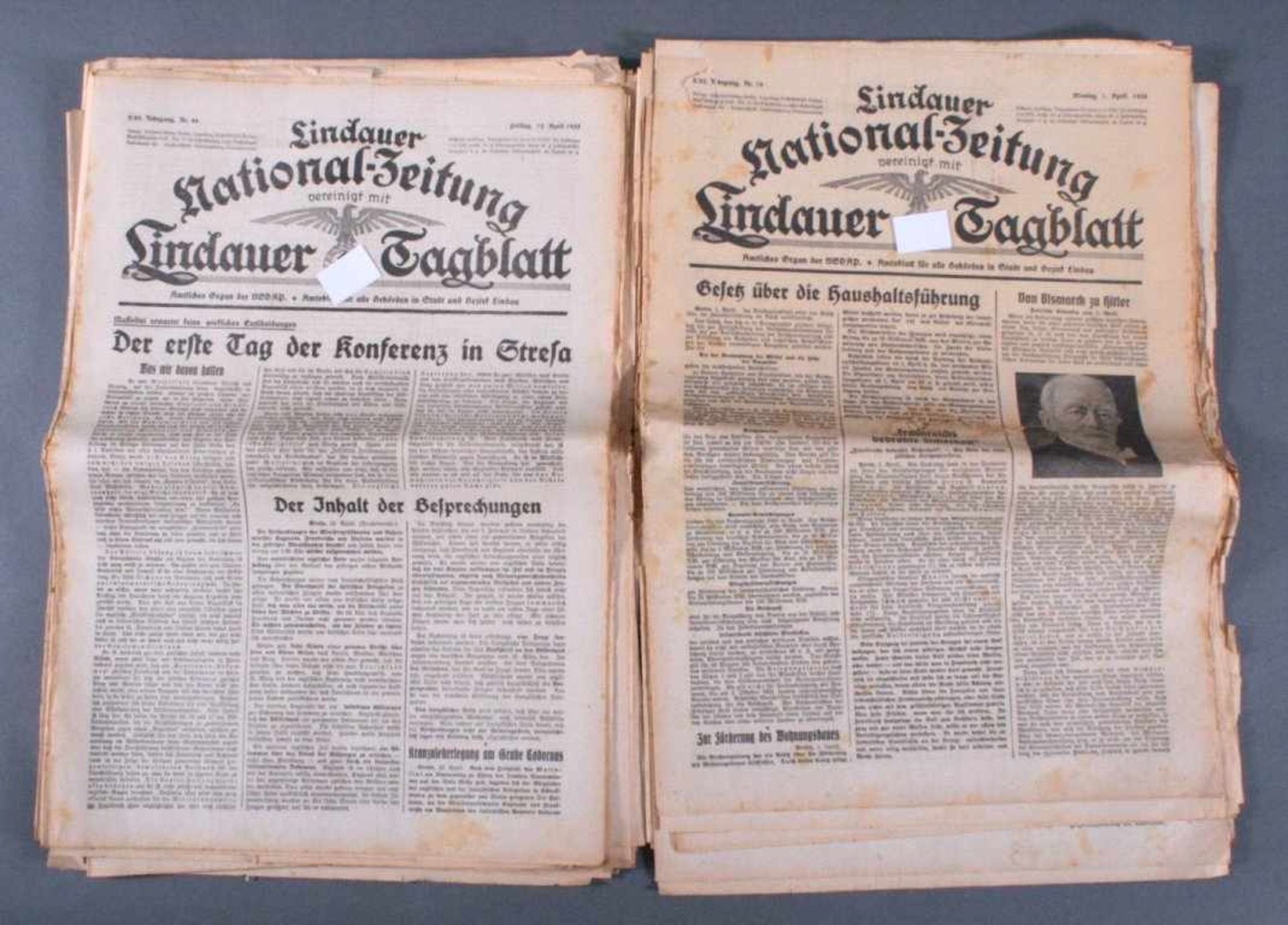 Lindauer National Zeitung April 1935Jahrgang 76-80, 82 und 83, 86-88, 90-96, 98 und 99