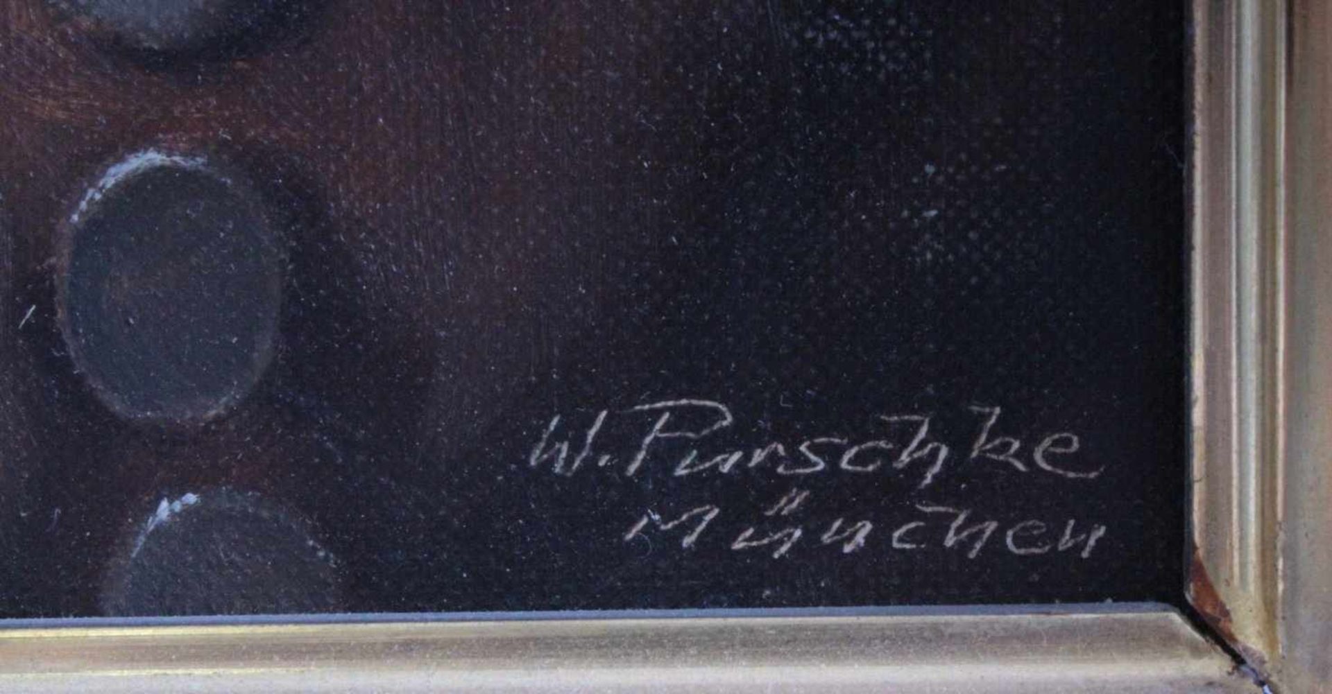 Walther Purschke (1924)"Wein trinkender Mann". Öl/Leinwand, rechts unten signiert,ca. 24,5 x 18,5 - Bild 3 aus 4