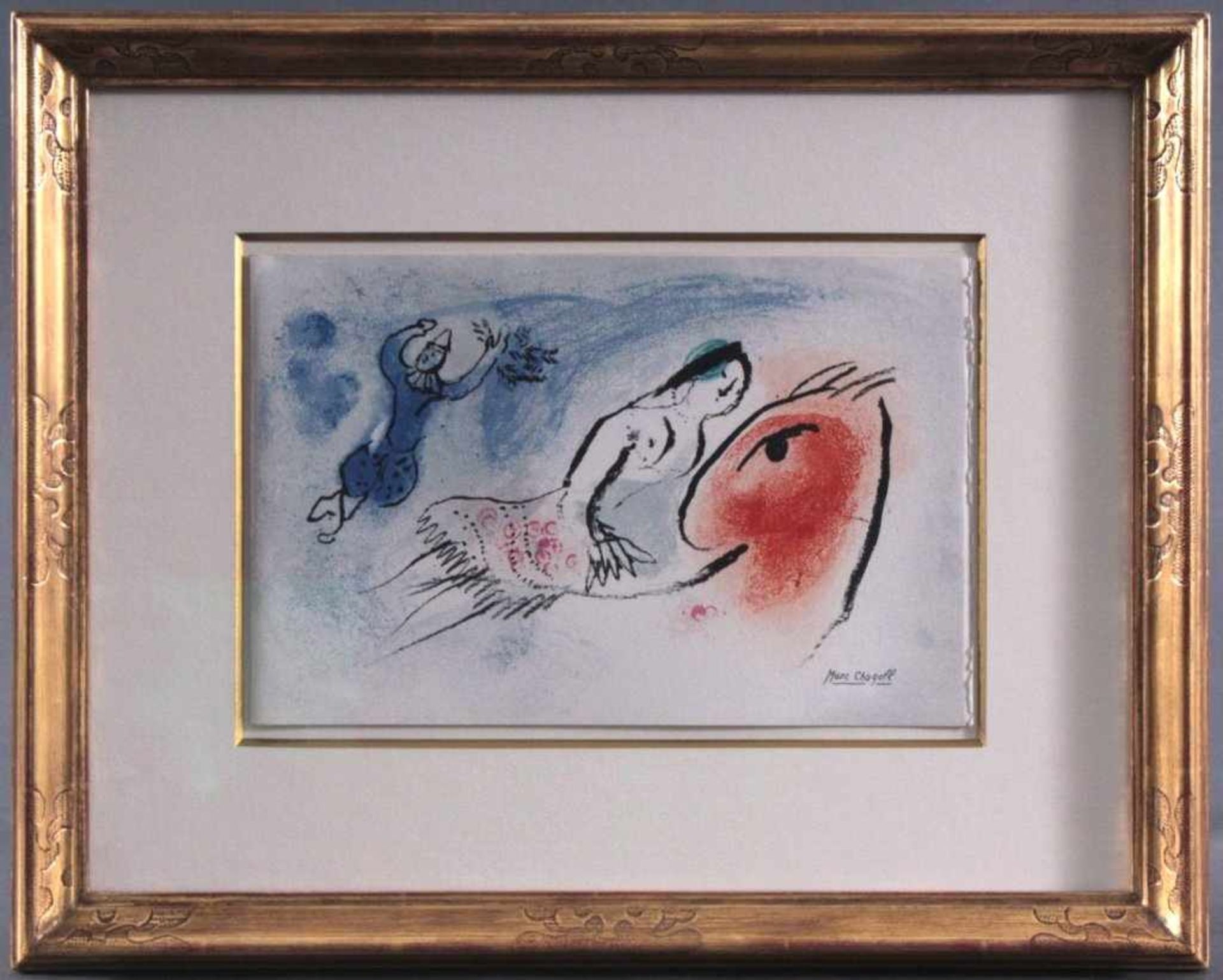 Marc Chagall 1887-1985. Die ZirkusreiterinFarblithographie, unten rechts signiert, hinter Glas