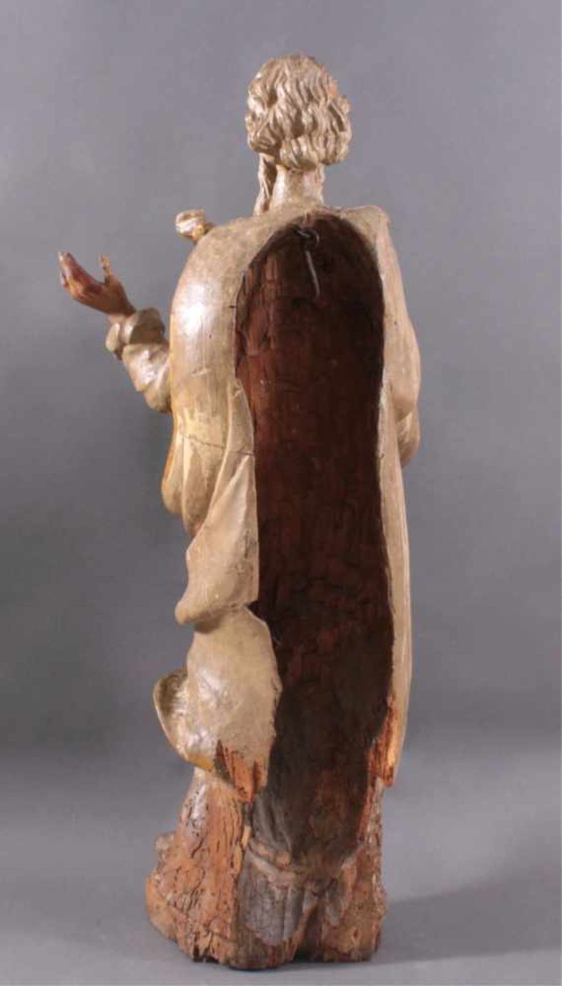 Altar Skulptur des 16./17. Jahrhunderts. Heiliger PaulusFrankreich. Holz geschnitzt, Rückseite - Bild 4 aus 12