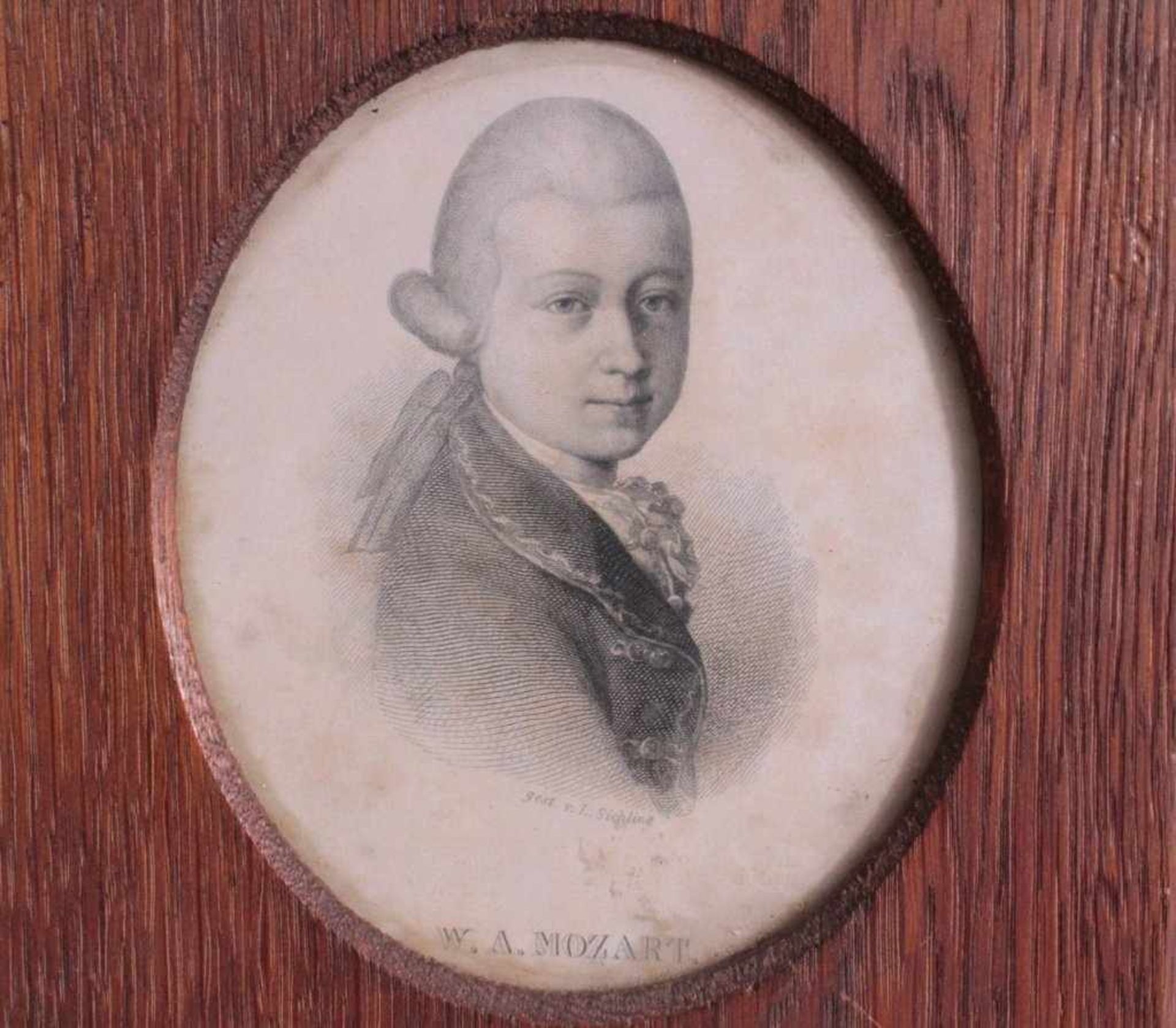 Drei Grafiken2 Radierungen von Lazarus Sichling (1812-1863).Brustportraits des Wolfgang Amadeus - Bild 2 aus 4