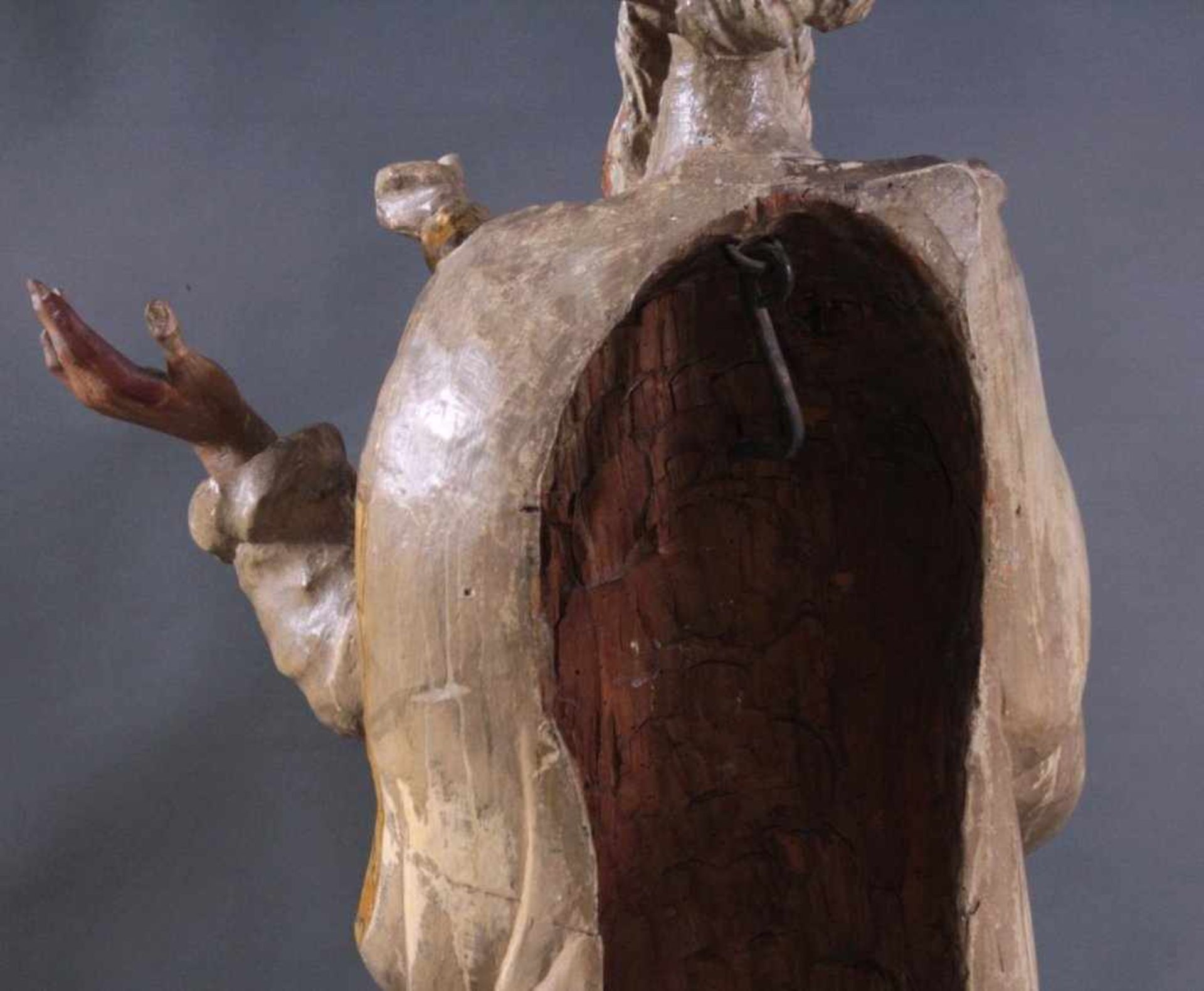 Altar Skulptur des 16./17. Jahrhunderts. Heiliger PaulusFrankreich. Holz geschnitzt, Rückseite - Bild 10 aus 12