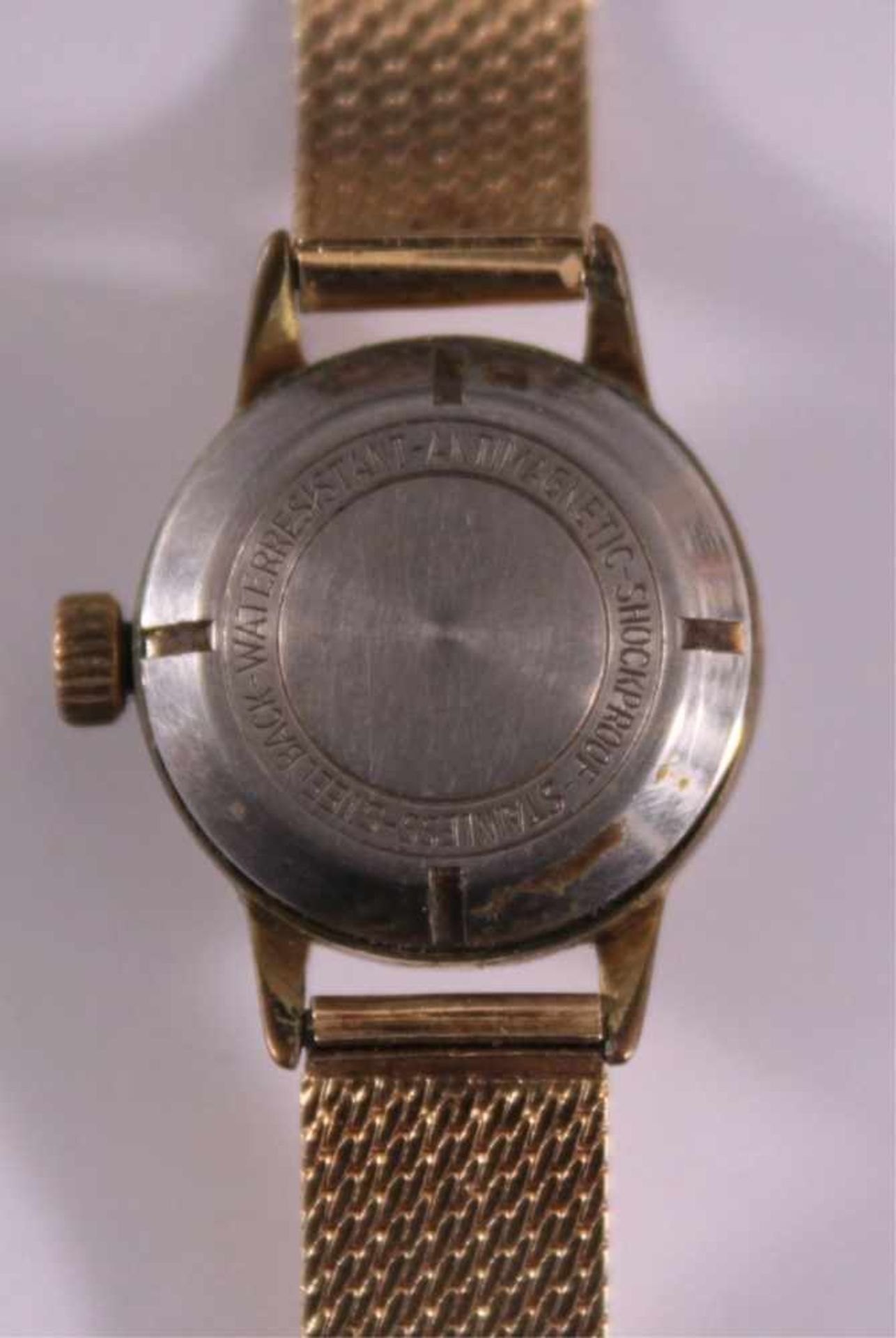 DamenarmbanduhrLondon Incabloc, Uhrwerksgehäuse vergoldet, sehr starkberieben, Funktion geprüft. - Bild 4 aus 6