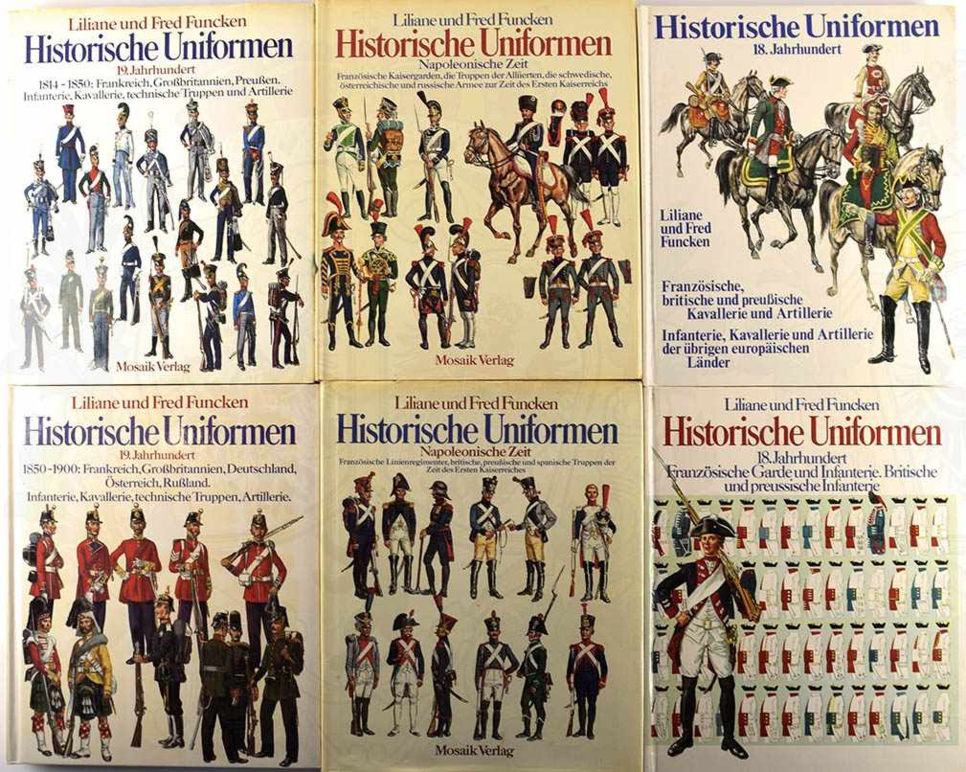 HISTORISCHE UNIFORMEN, 6 Bände, L. u. F. Funcken: 18. Jhd. - Franz., brit. und preuß. Kavallerie und