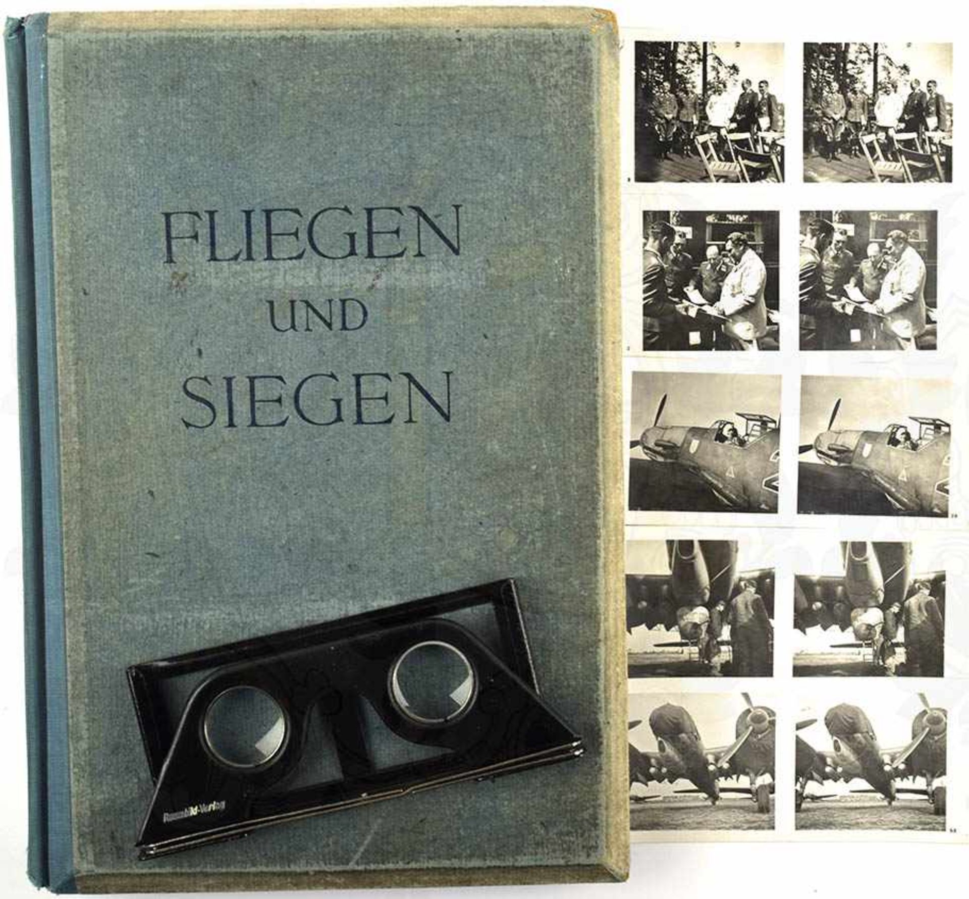 FLIEGEN UND SIEGEN, „Ein Raumbildwerk unserer Luftwaffe“, Schönstein-Verlag 1942, 88 Text-S., 4 (von