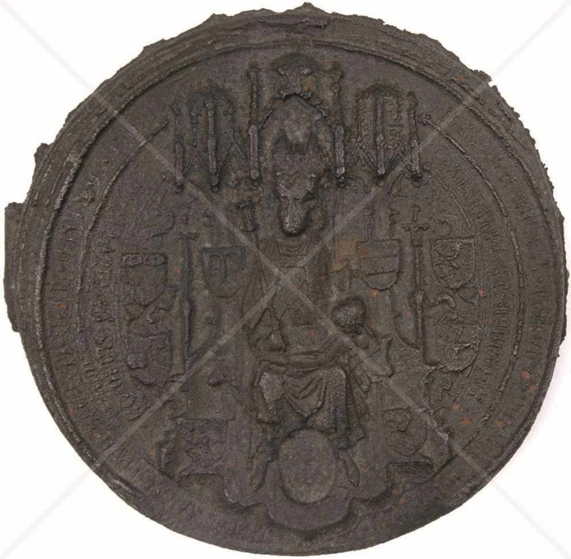 MÜNZSIEGEL KAISER FRIEDRICH III., (1415-93), doppelseitig, Abguss etwa Mitte 19. Jhd., Ø 13,5 cm,