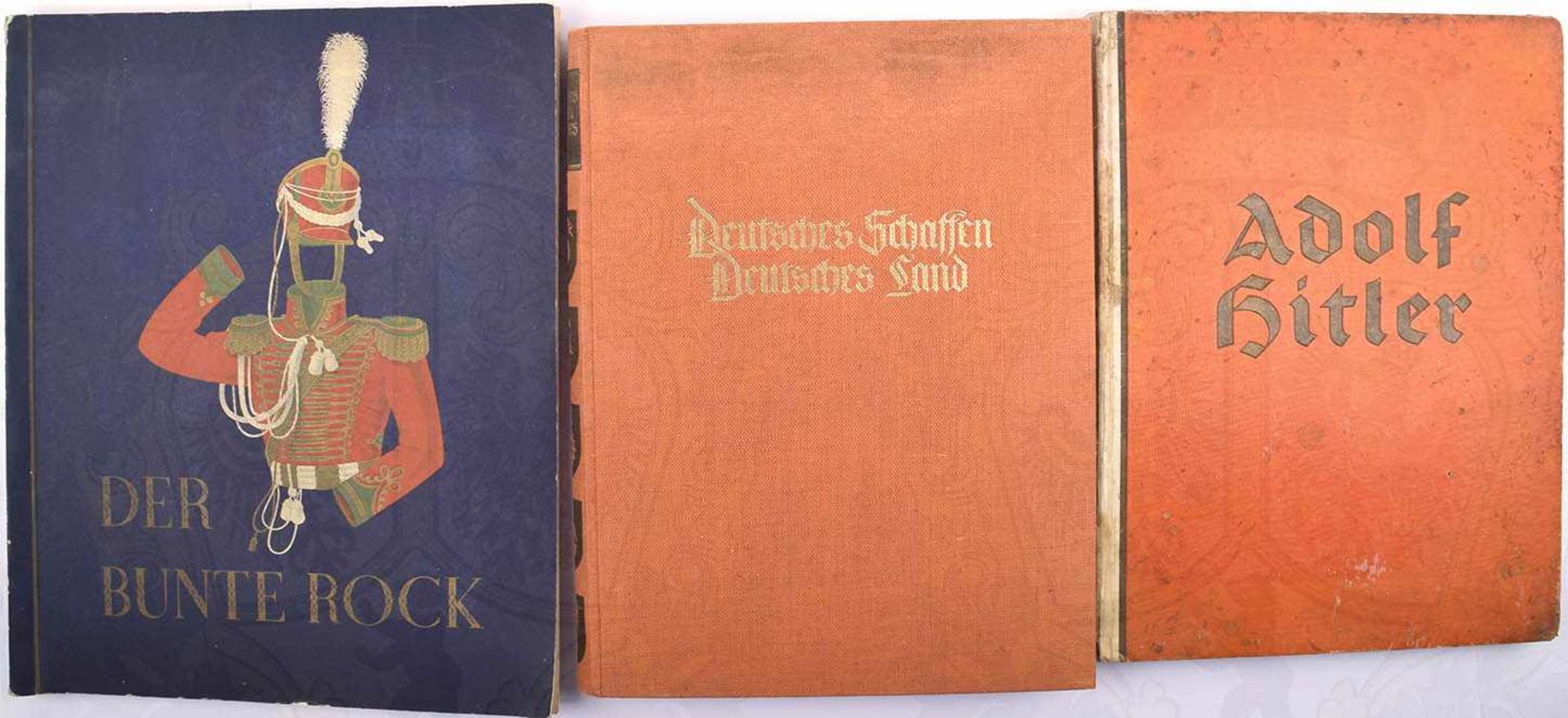 2 TITEL, Adolf Hitler, 1936, 3 Bilder fehlen (35/103/104); Der Bunte Rock, 1933, kpl.; dazu Bildband