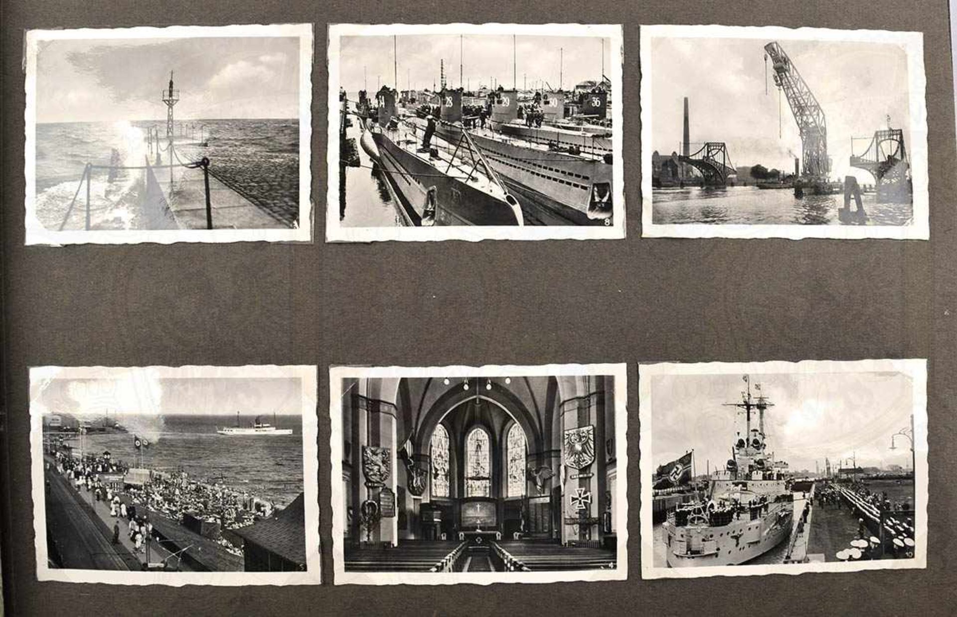 FOTOALBUM EINES OBERFÄHNRICHS Z.S., mit ca. 160 Fotos sowie 13 AK u. Serienbilder, ca. 1939-1941, - Bild 2 aus 4