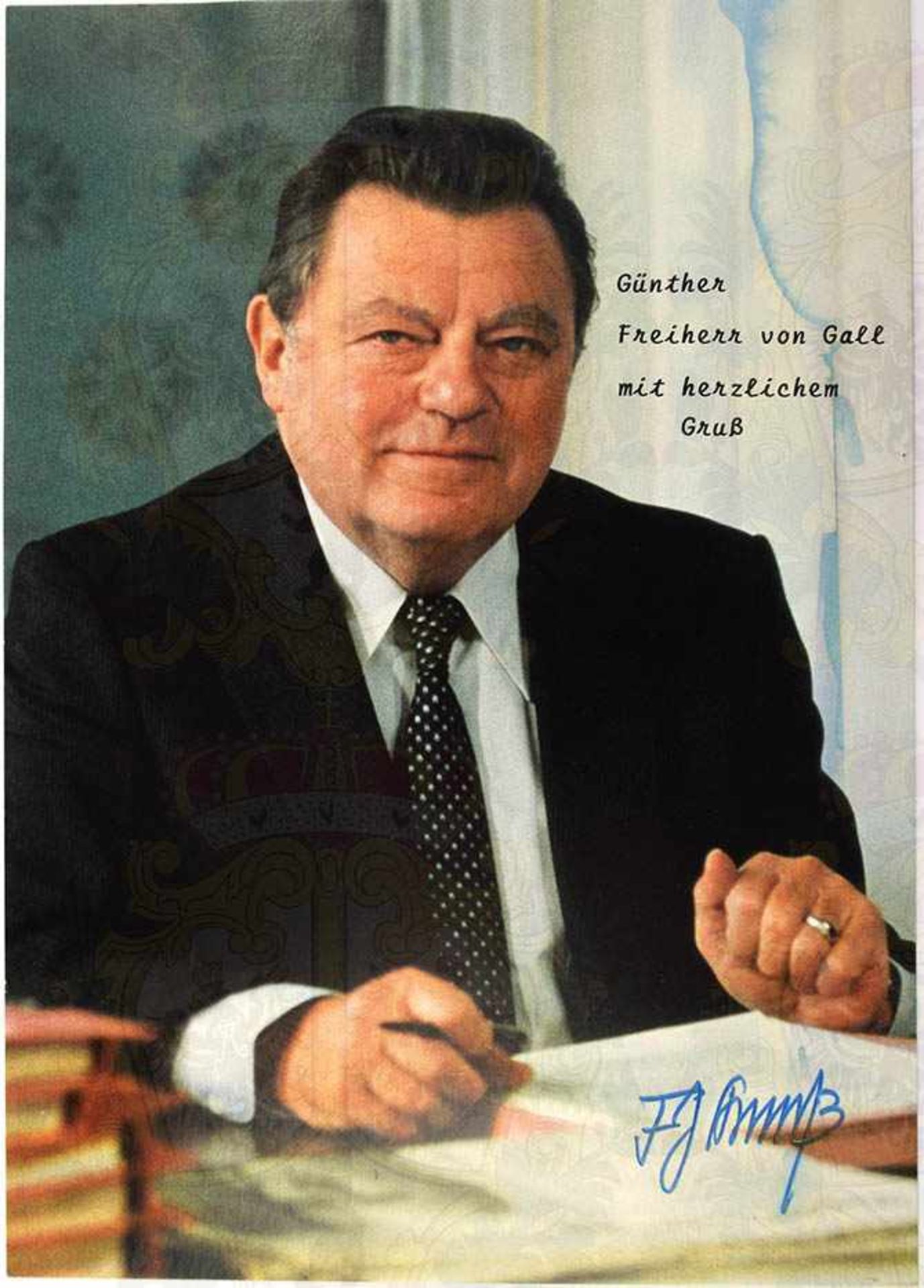 SAMMLUNG AUTOGRAPHEN, 30 Stück, deutsche und israelische Politiker, dabei: L. Erhard, W. Scheel, - Bild 2 aus 6