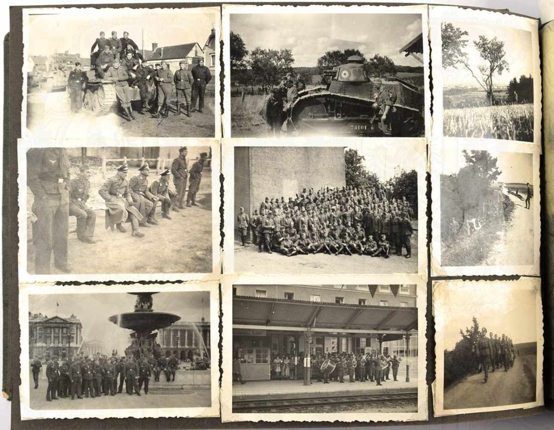 FOTOALBUM, mit ca. 260 Fotos, 1940-1942, Heer, Luftwaffe u. Kriegsmarine, dabei: etwas Frankreich- - Bild 3 aus 3