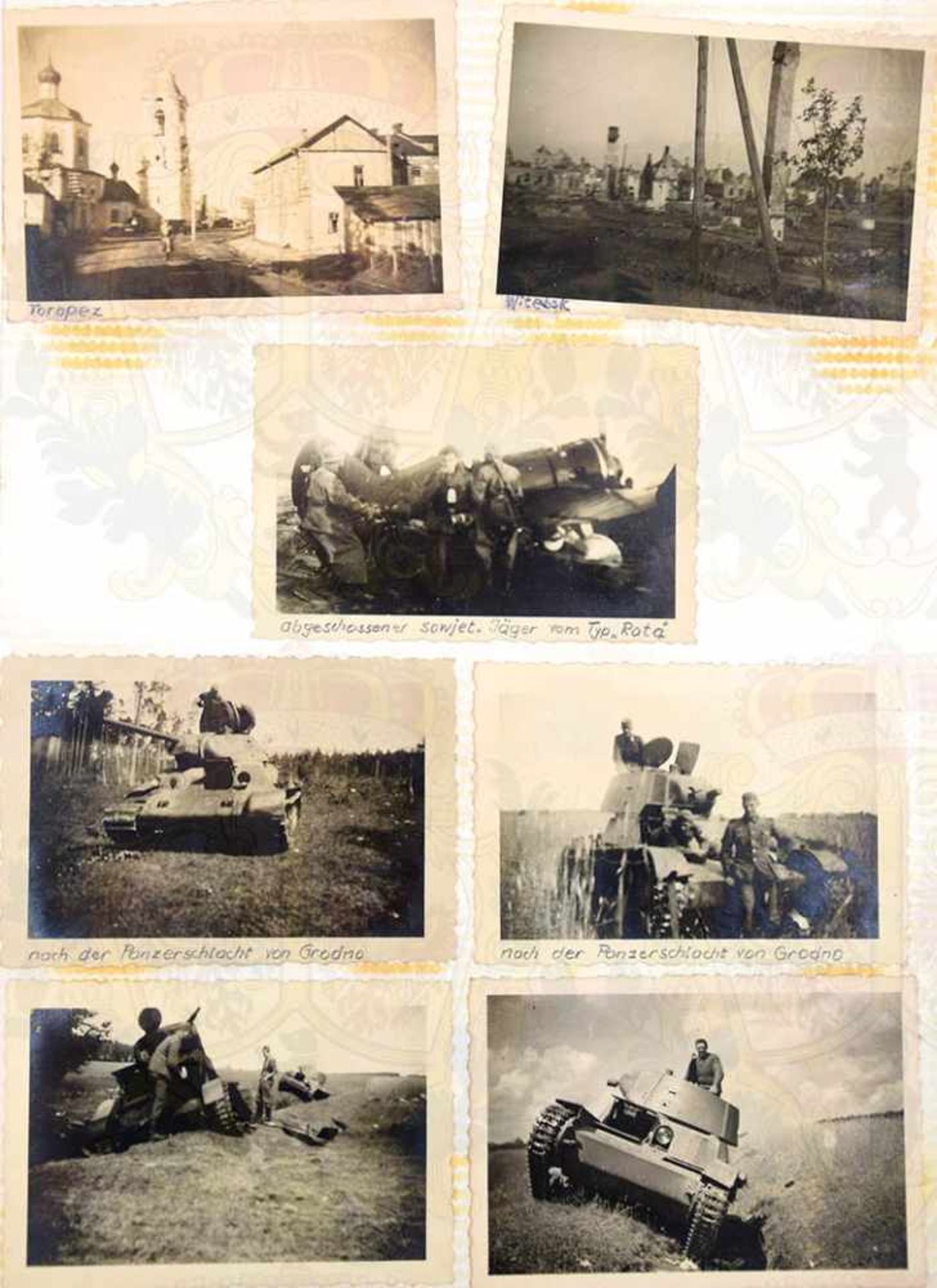 FOTOALBUM II. SCHWERE ARTILLERIE-ABTEILUNG 62 (MOT.), 240 Fotos, Ausbildung, Standarte, Musikzug, - Bild 2 aus 5