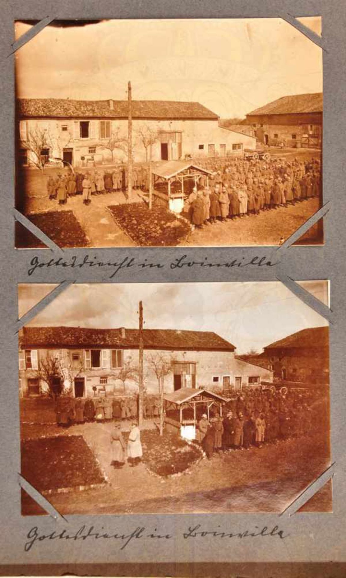 FOTOALBUM, 78 gesteckte Aufnahmen, Westfeldzug, Offiziere u. Mannschaften, Landsturm- u. - Image 3 of 6