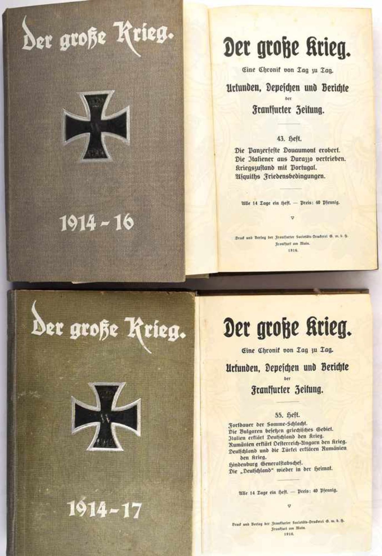 DER GROßE KRIEG 1914-1917, „Eine Chronik von Tag zu Tag - Urkunden, Depeschen Berichte d.