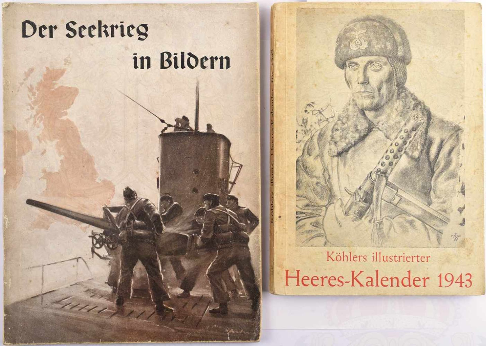 2 TITEL, Köhlers illustrierter Heereskalender 1943, zahlr. Fotos, Titelbild v. Willrich; Der