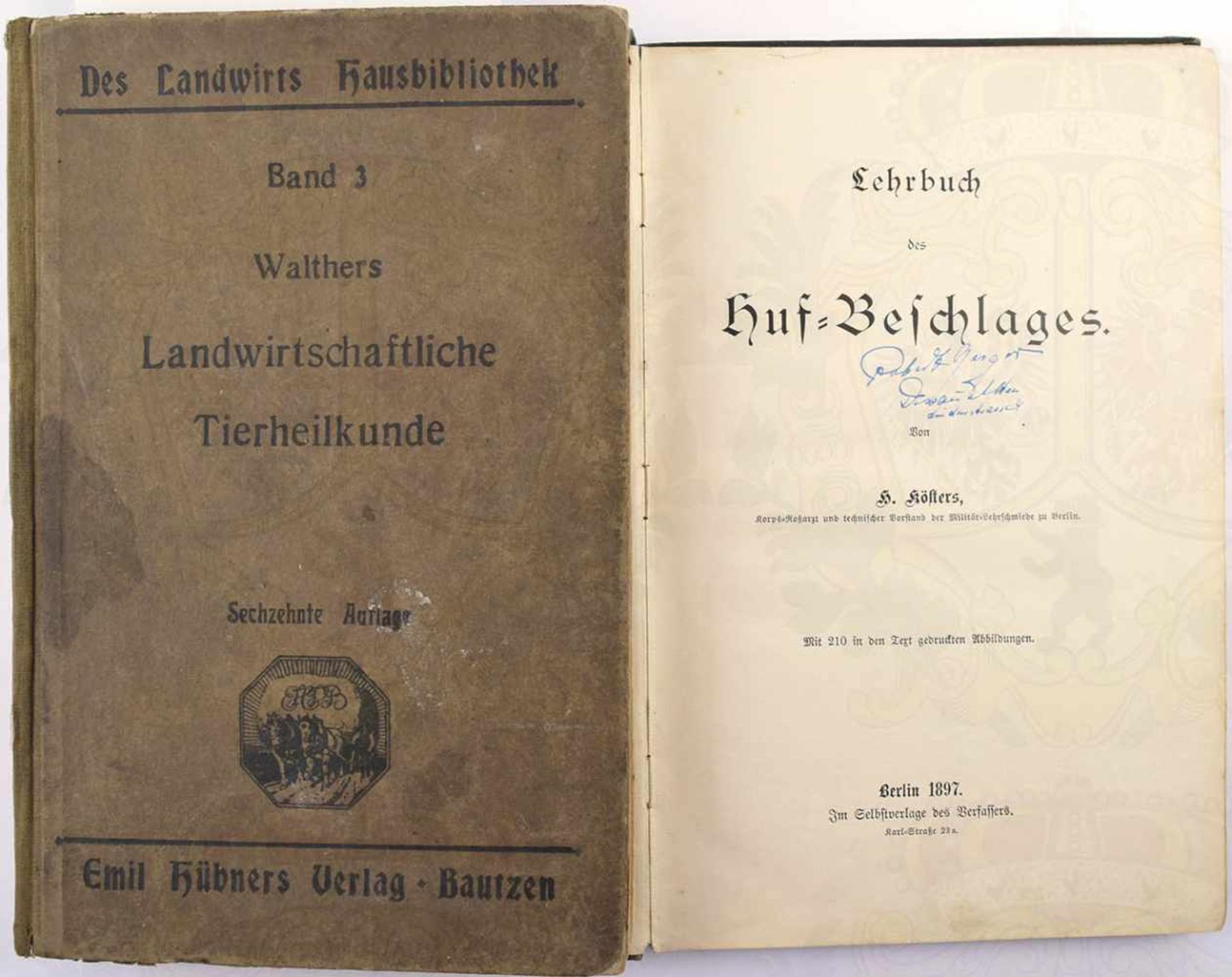 LEHRBUCH DES HUF-BESCHLAGES, H. Kösters, Berlin 1897, 226 S., zahlr. Abb., 1 Seite beschädigt, 1