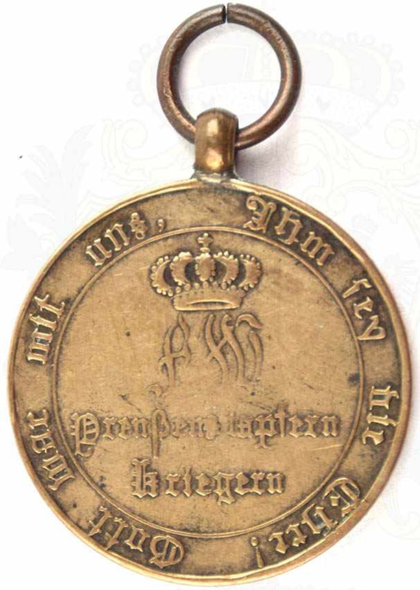 KRIEGSDENKMÜNZE 1813/1814 FÜR KOMBATTANTEN, Geschützbronze mit gebogenen Kreuzarmen, - Image 2 of 2