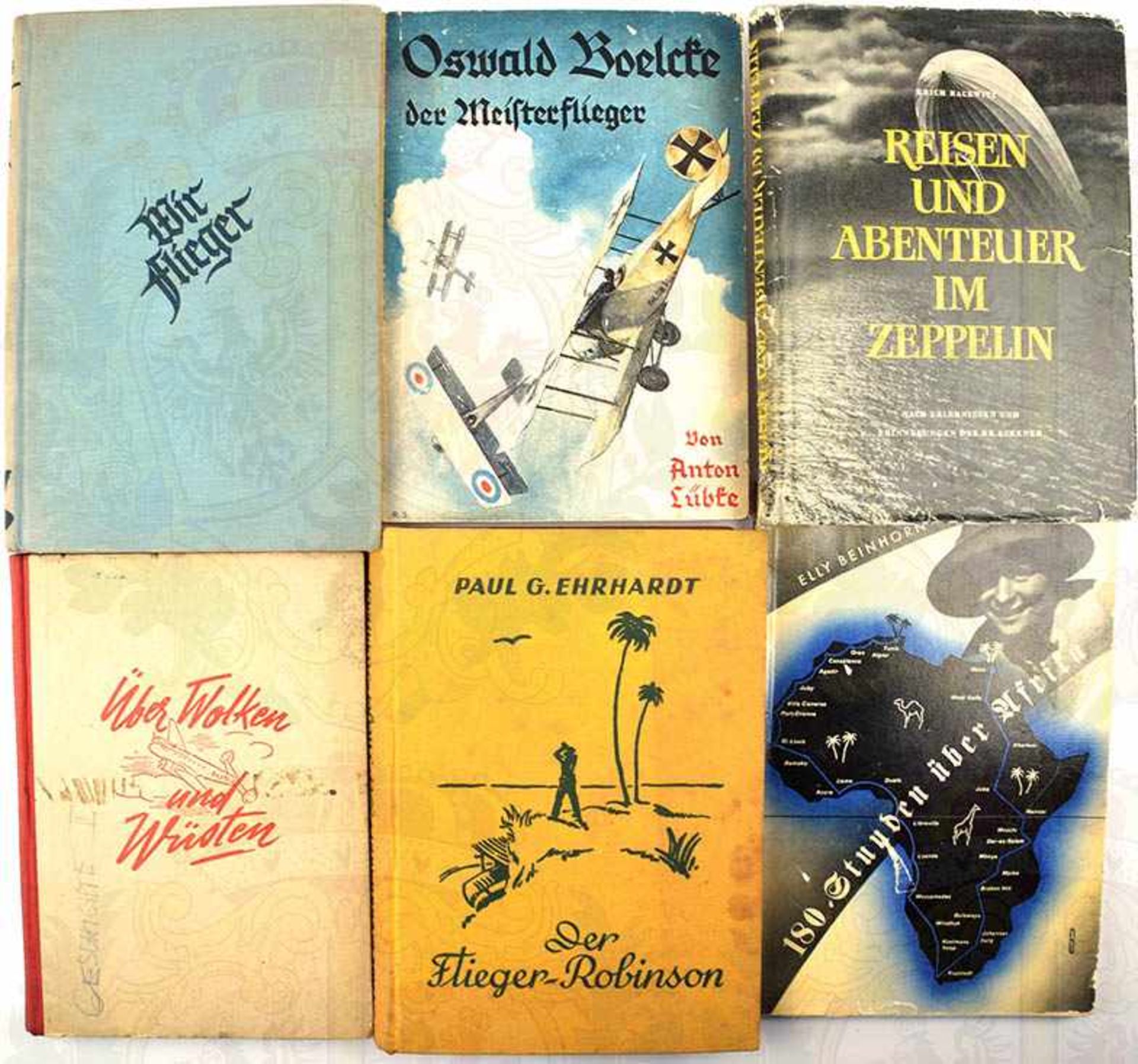 6 TITEL, dabei: Wir Flieger - Kriegserinnerungen; Oswald Boelcke der Meisterflieger; Elly