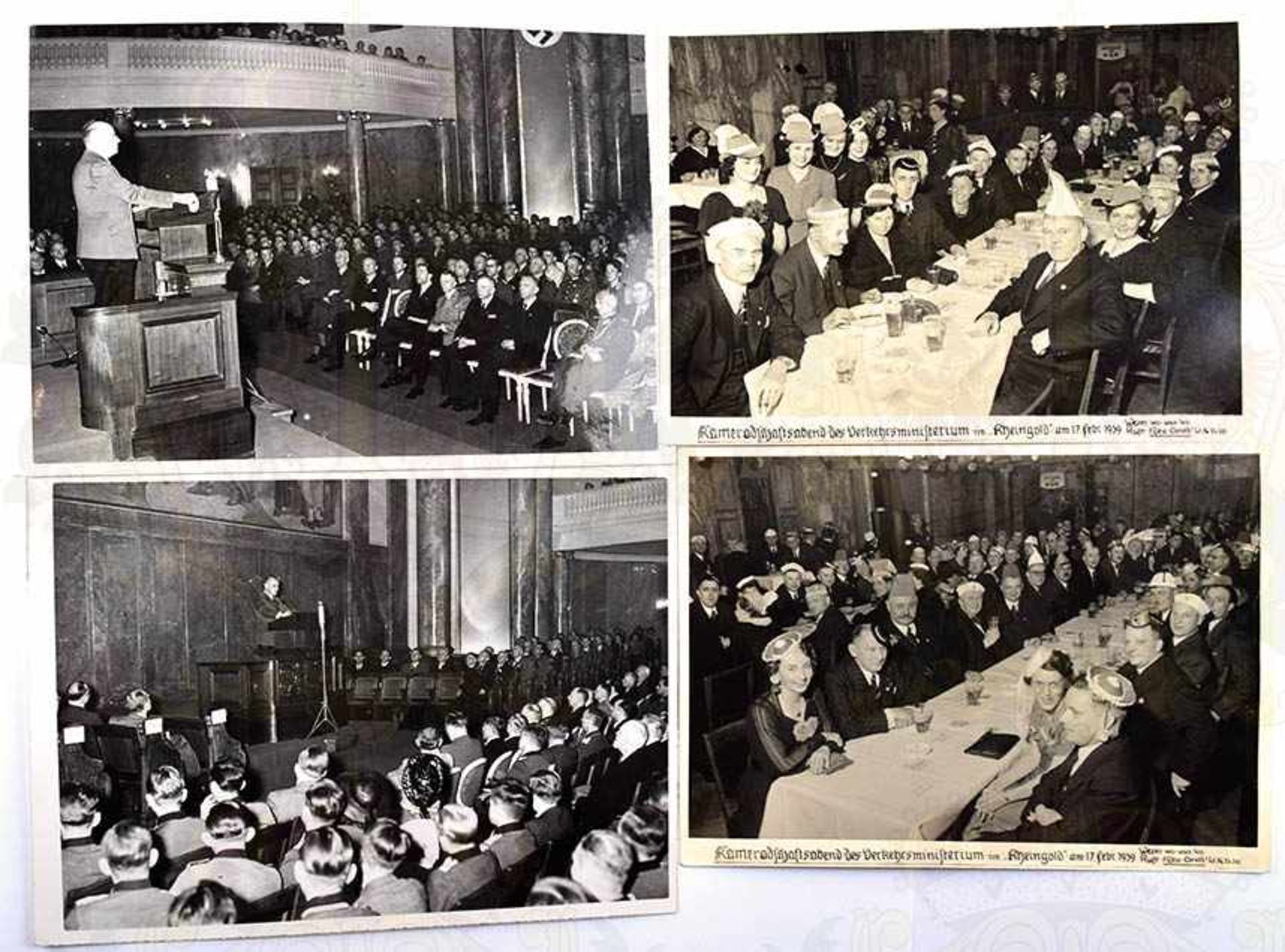 4 PRESSEFOTOS, „Generalgouverneur Dr. Frank spricht vor Berliner Studenten“, 1942; „