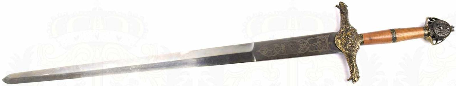 SCHWERT „BALMUNG“, (Schwert Siegfrieds), Stahlklinge, zu 3/4 zweischneidig, Fehlschärfe beids. mit