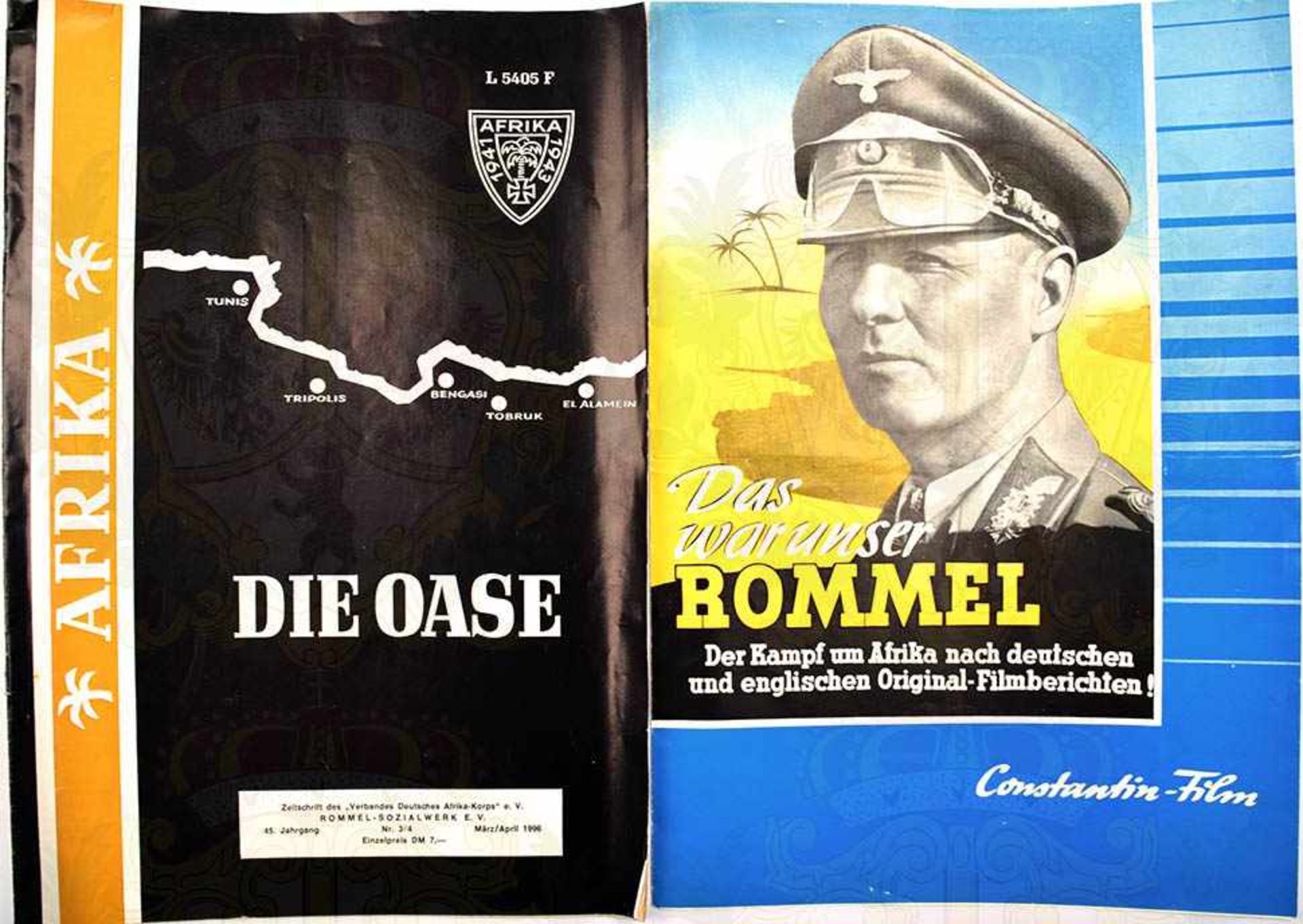 KONVOLUT AFRIKA-KORPS, Filmprogramm „Das war unser Rommel“, 1953, nach dt. und engl.